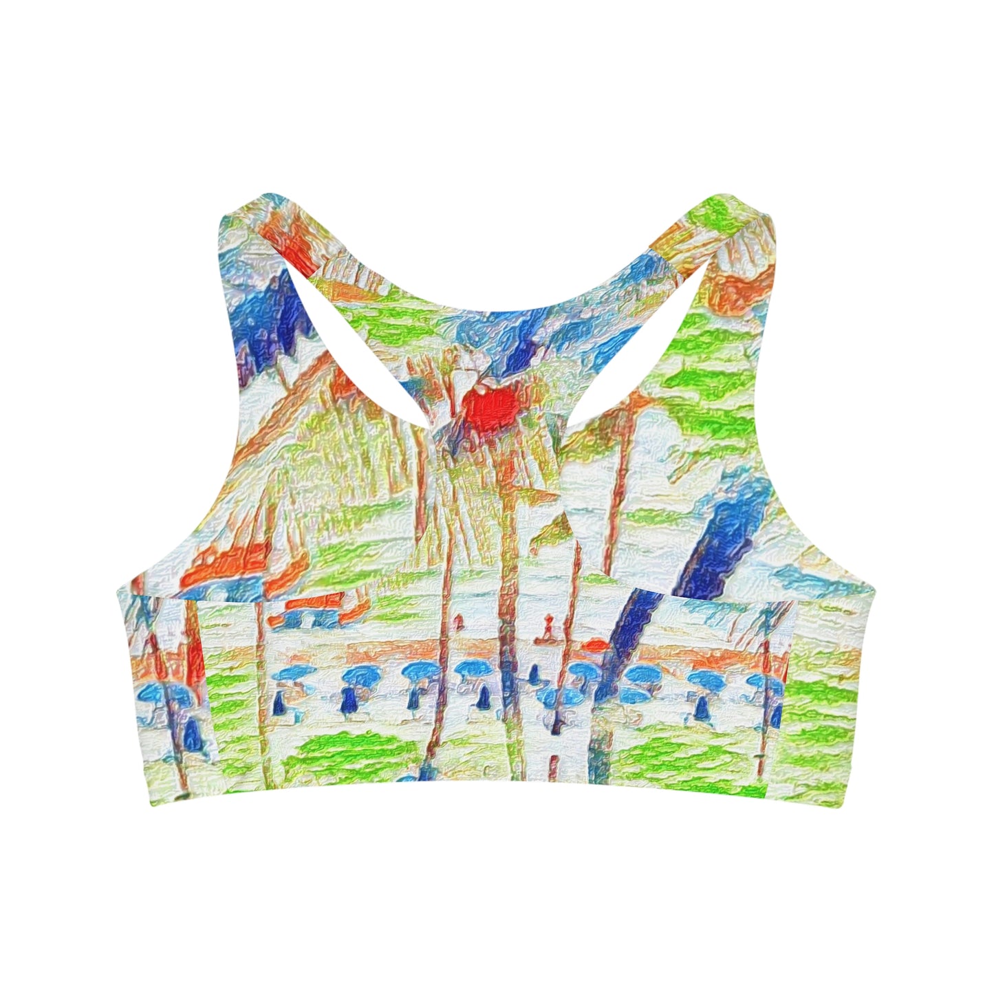 Seamless Sports Bra (AOP) ... "The Royal Hawai'ian: Waikiki Beach_Beach" ... Honolulu, HI ... Ocotber 2014 (Halloween) ... Original Works ...