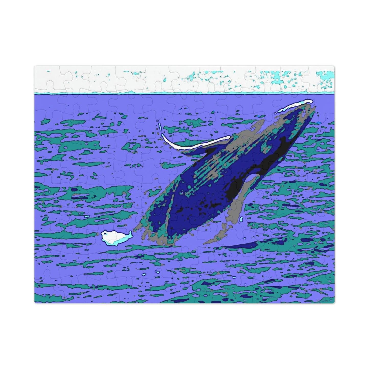 Jigsaw Puzzle (30, 110, 252, 500,1000-Piece) ... Baby Humpback Breaching ... Maui, HI: April 2022 ... "Family Archives: KPH" ... Original Works ...