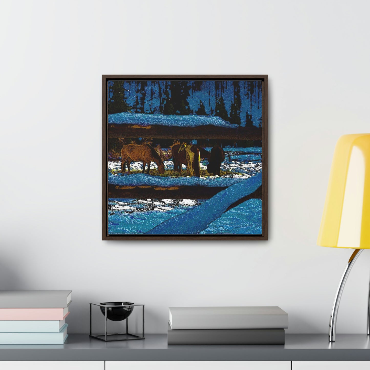 Gallery Canvas Wraps, Square Frame ... A Horse ... A Saddle ...  Foraging Through The Snow ...  An_Asses 'Cry' ... Central Idaho, November 2022 ...  Original Works ...
