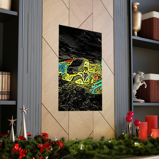 Premium Matte Vertical Posters ... "Snow Vehicle In Snow Storm At-Rest" ... Circa 12Mar23 ... Central Idaho ... 18-Hours Rendering Time: Original Works ...