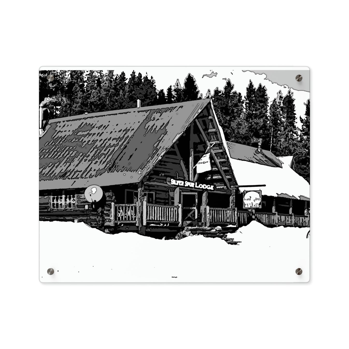 Acrylic Wall Art Panels ... A Beautiful Lodge & Back-Country Outfitter In A Mountain Town ... 'Dixie, Idaho, November 2022' ... Original Works ...