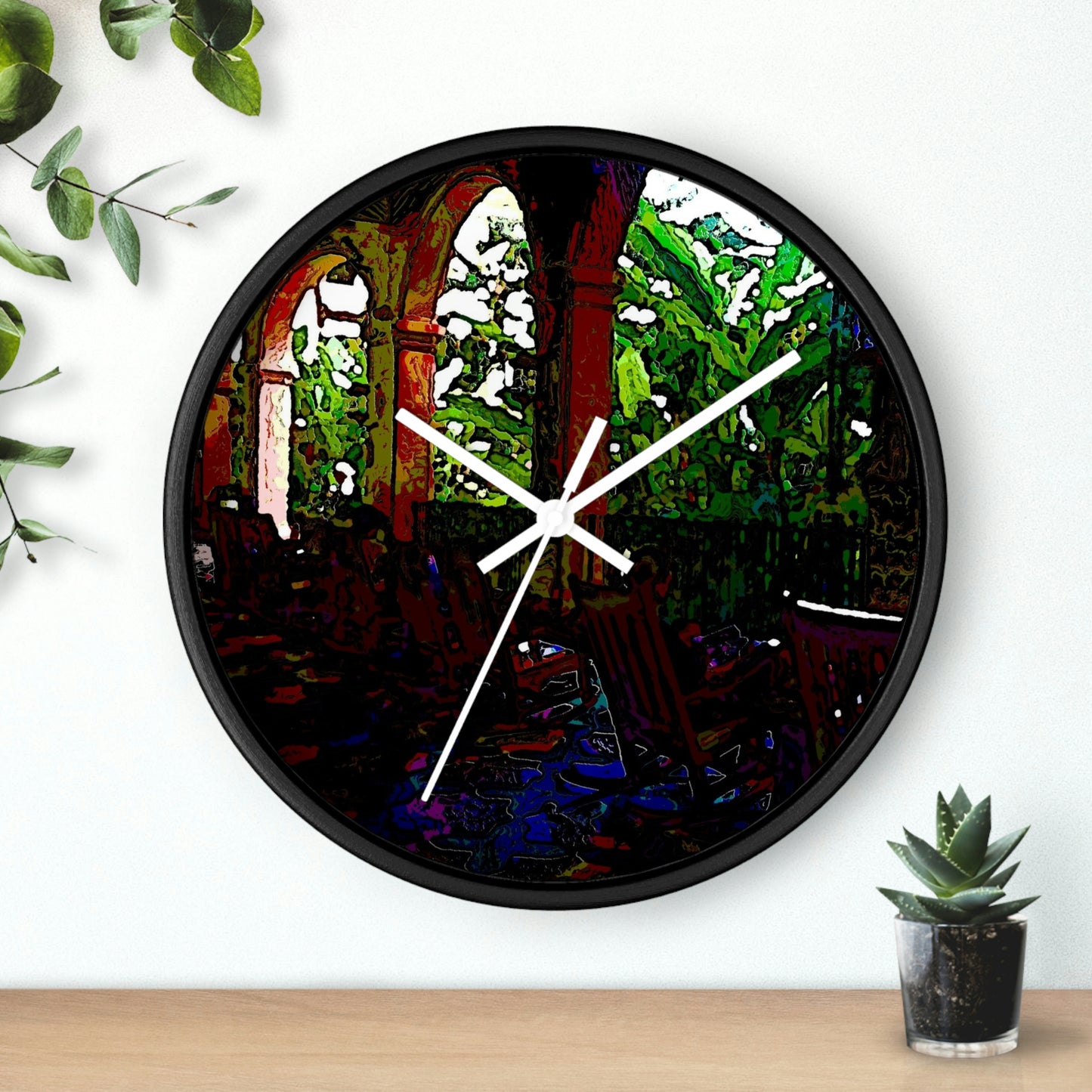 Wall clock ... Lanai & Rocking Chairs At: 'The Pink Palace' ... The Royal Hawai'ian ... Honolulu, HI ... '27Oct2014' ... Original Works ...