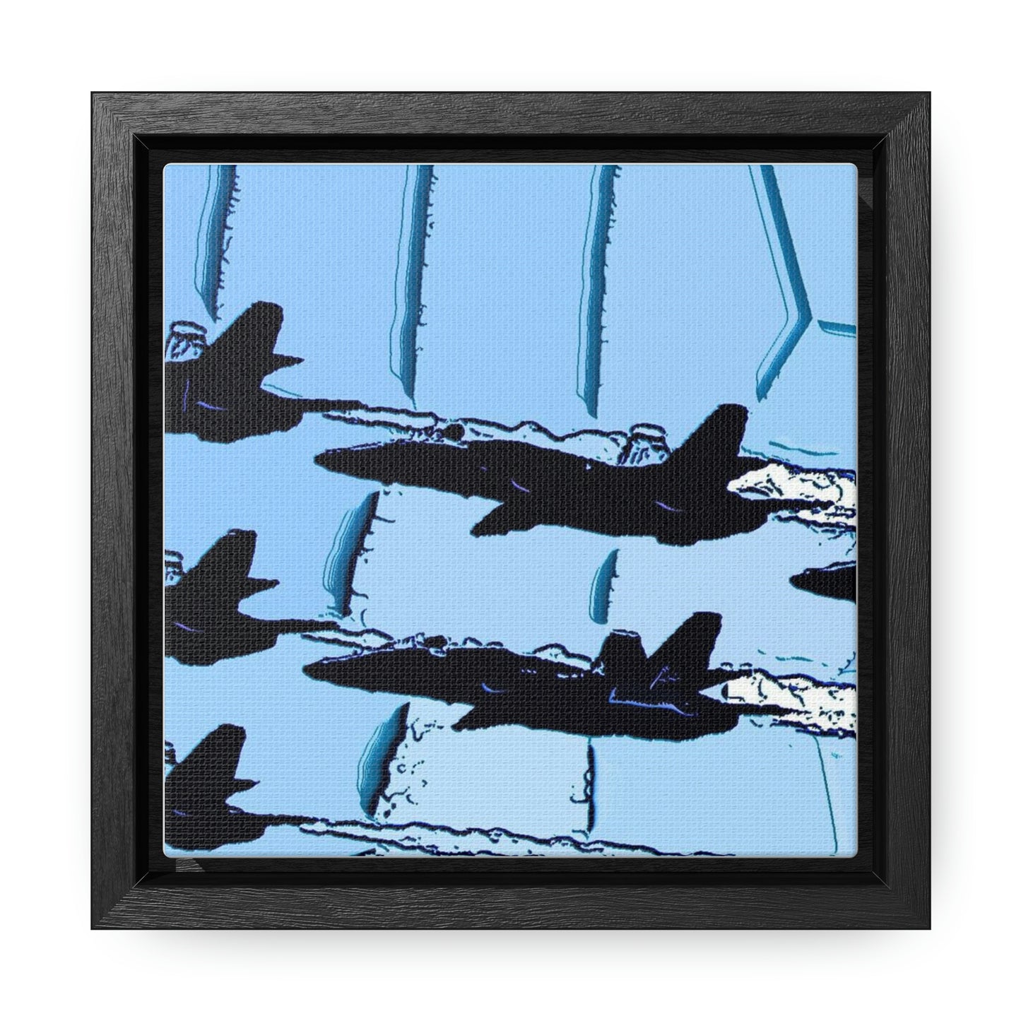 Gallery Canvas Wraps, Square Frame ... Seattle Seafair ..."Blue Angels Run Over Lake Washington" ... Circa Mid 1980's ... Dr FJ Holt ... Original Works ...