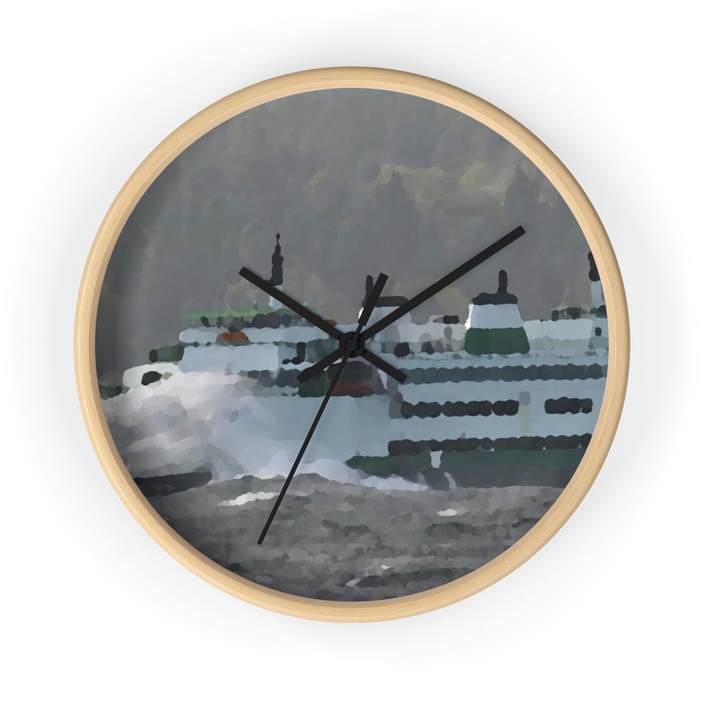 Wall clock ... WADOT Ferry Crossing ... "A Very Rough Day" ... Mulkiteo Route ... Family Archives ... Early 1990's' ... Original Works ...