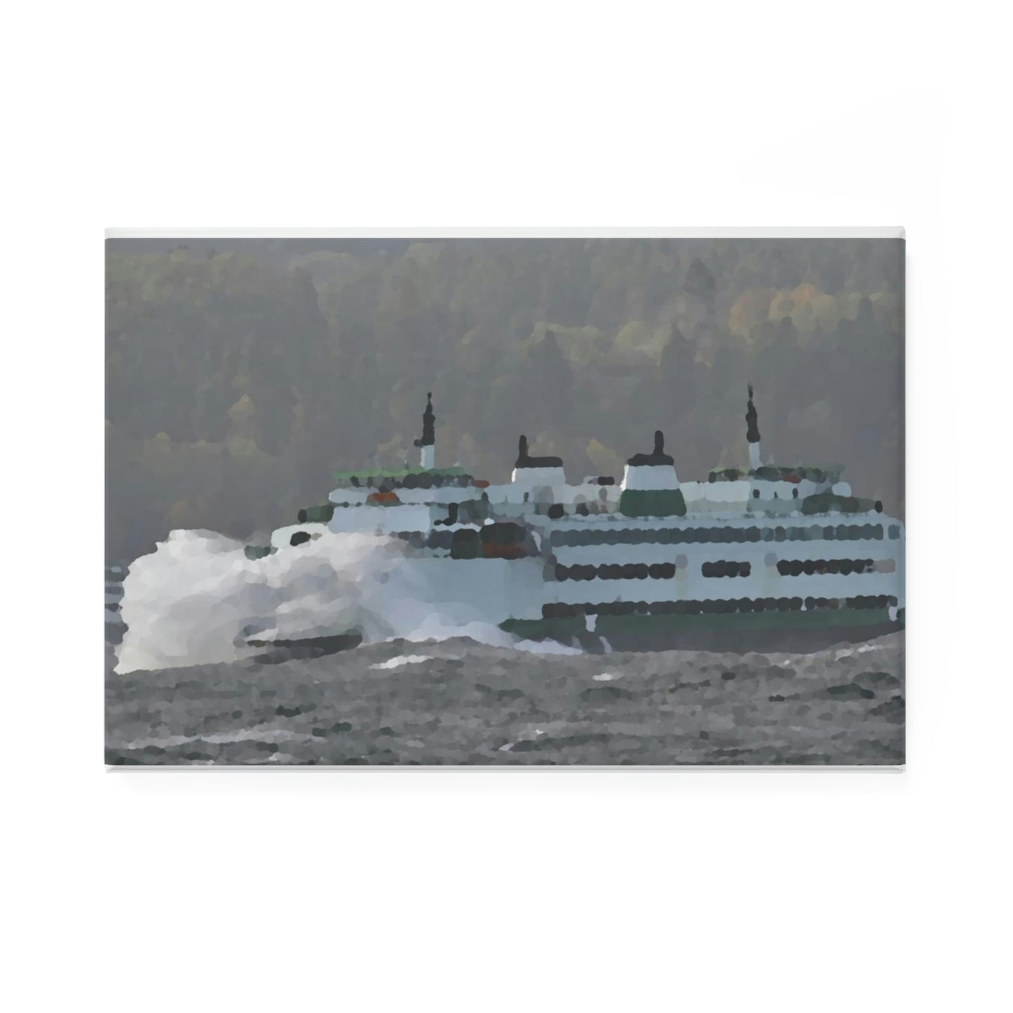 Button Magnet, Rectangle (1 & 10 pcs) ... WADOT Ferry Crossing ... "A Very Rough Day" ... Mulkiteo Route ... Family Archives ... Early 1990's' ... Original Works ...