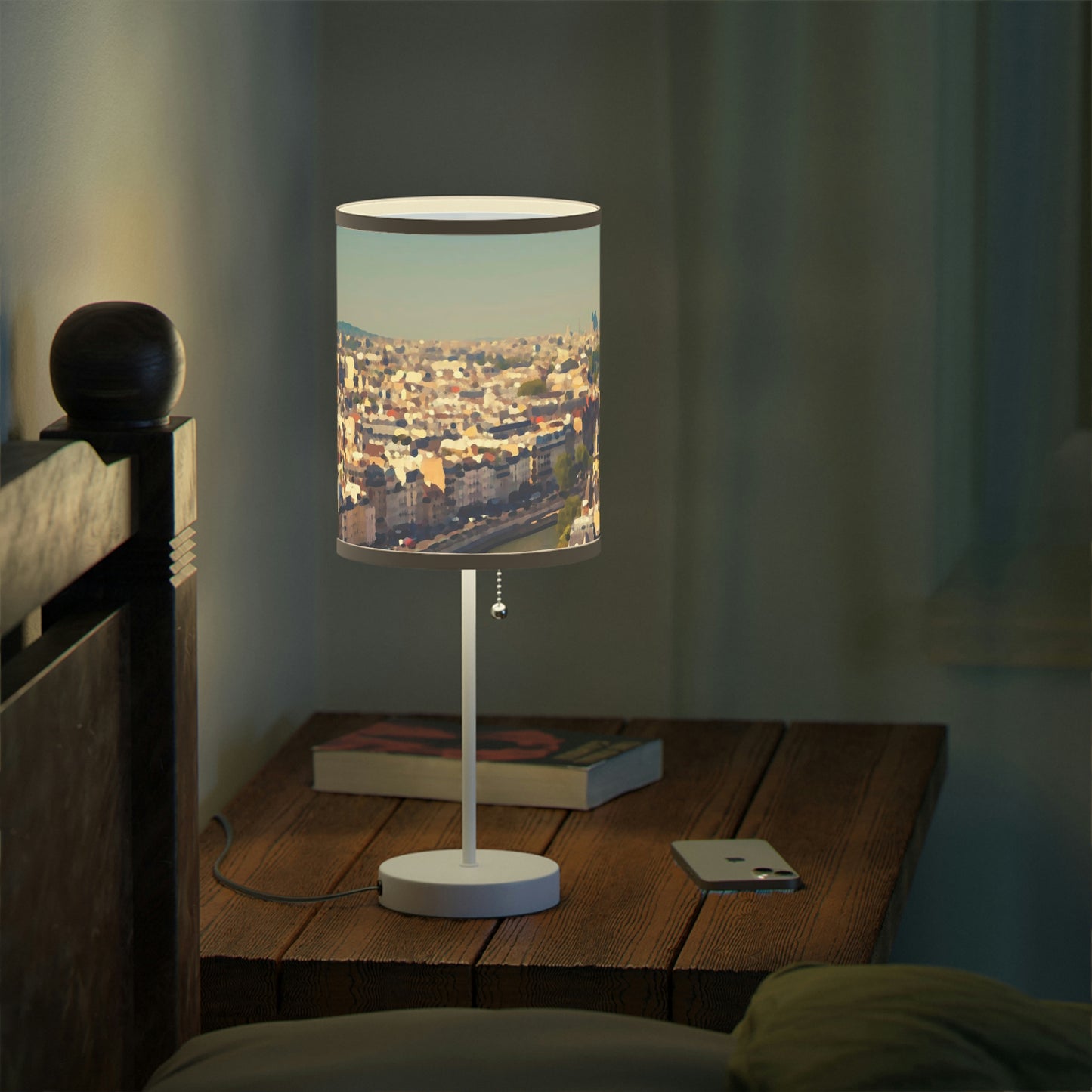 Lamp on a Stand, US|CA plug ... Au Paris ... "Along The River Seine" ... Barbara Joan Bonnell-Holt: 1972 ... Original Works ...
