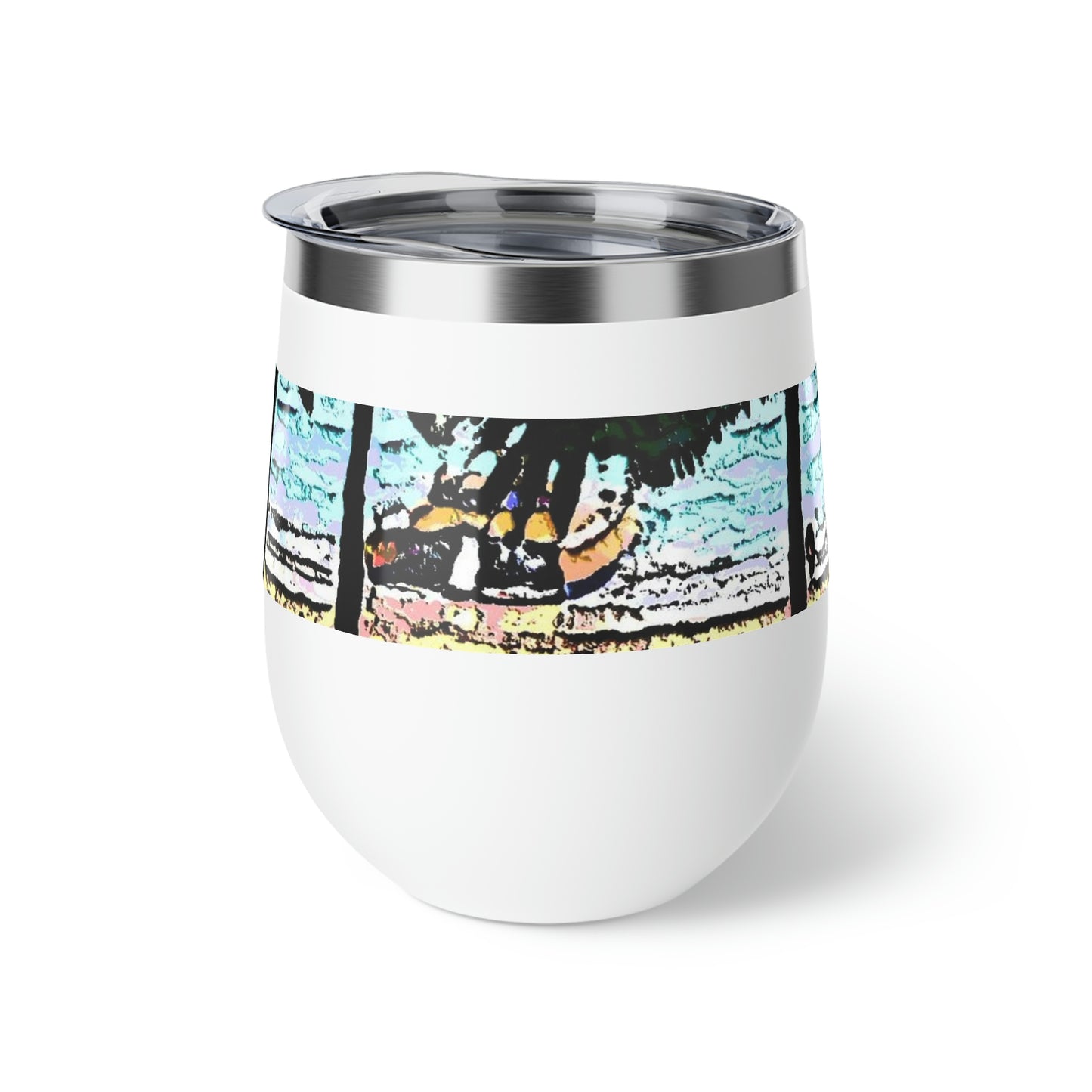 Copper Vacuum Insulated Cup, 12oz ... "A Beautiful Beach Amongst The Palms" ... The Outrigger Waikiki, Honolulu, Oahu ... Original Works ...