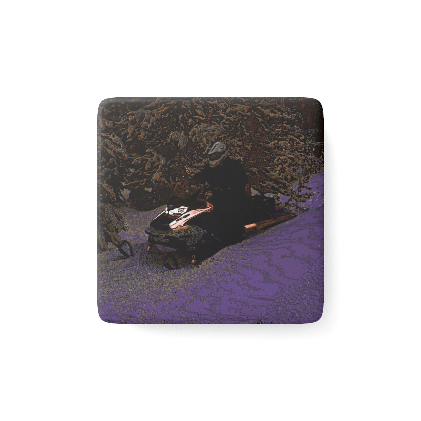 Porcelain Magnet, Square ... Yep ... "Another Day ... Riding Through The Wilderness ... " ... February 2023 ... Original Works ...