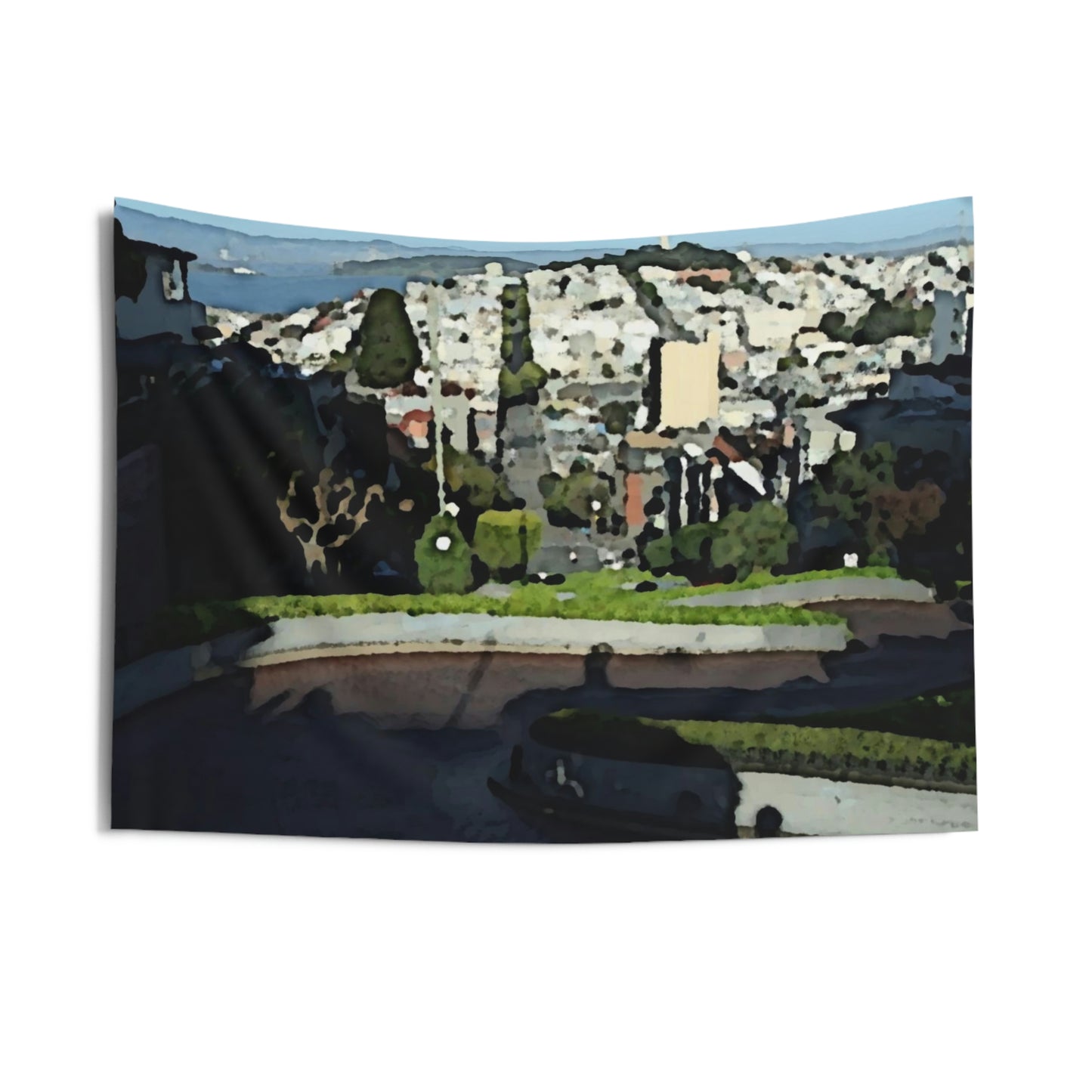 Indoor Wall Tapestries ... "Lombard Street San Francisco, CA, USA" ... Family Archives 1970's ... Original Works ...