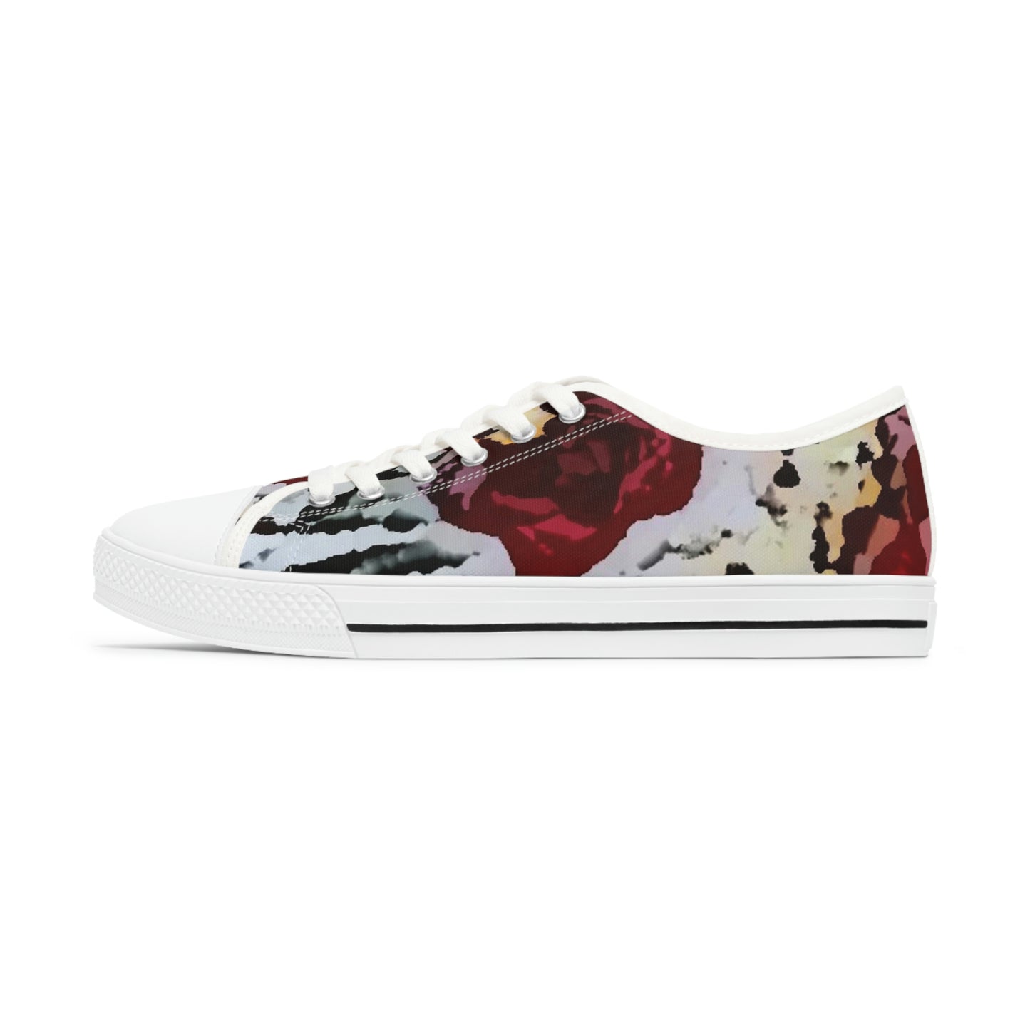 Women's Low Top Sneakers ... "A Friendly Flower" ... Pointsettia 'Pointing' ... Original Works ... (Supplied Photograph) ...