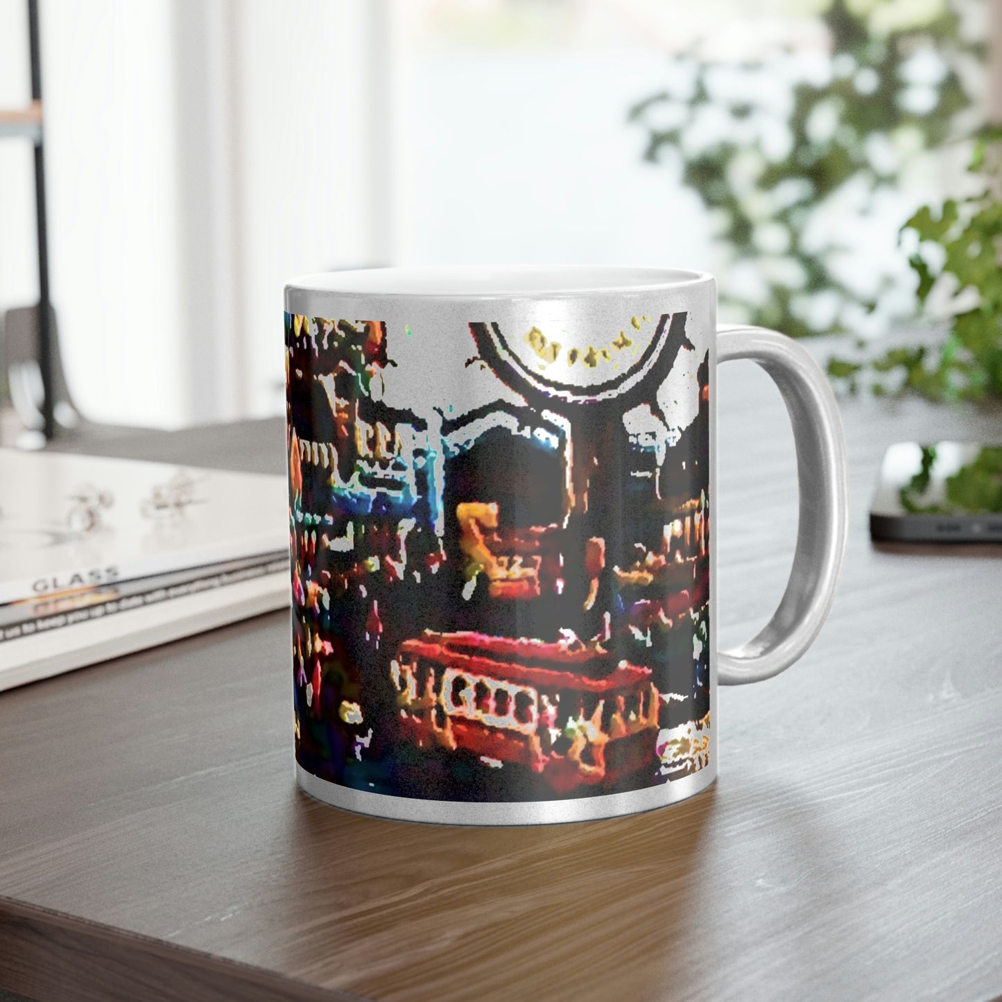 Metallic Mug (Silver\Gold) ...  "No.9 Fishermen's Grotto - Fishermen's Wharf, SF, California" ... Family Archives: 1970's ... Original Works ...