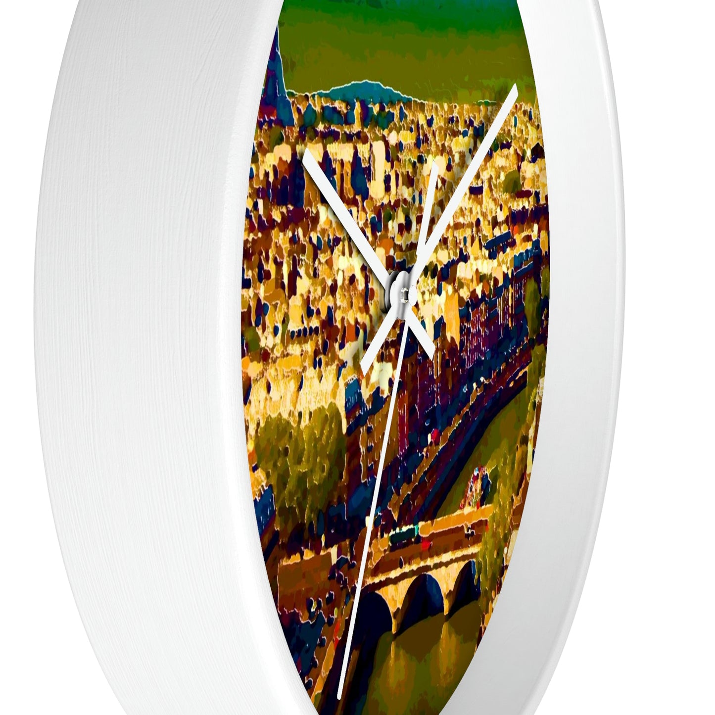 Wall clock ... Au Paris ... "Along The River Seine" ... Barbara Joan Bonnel-Holt: 1972 ... Original Works ...