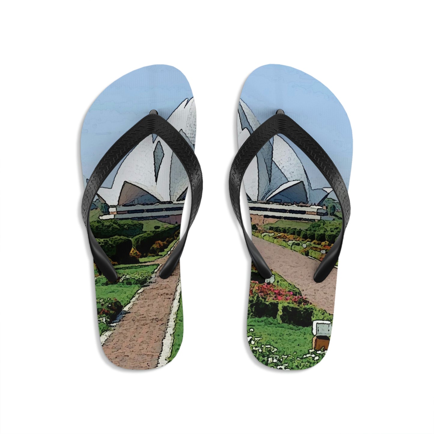 Unisex Flip-Flops ... 'Bahai'i House-Of-Worship' ... "Lotus Temple: Delhi, India, 2008" ... Original Works ...