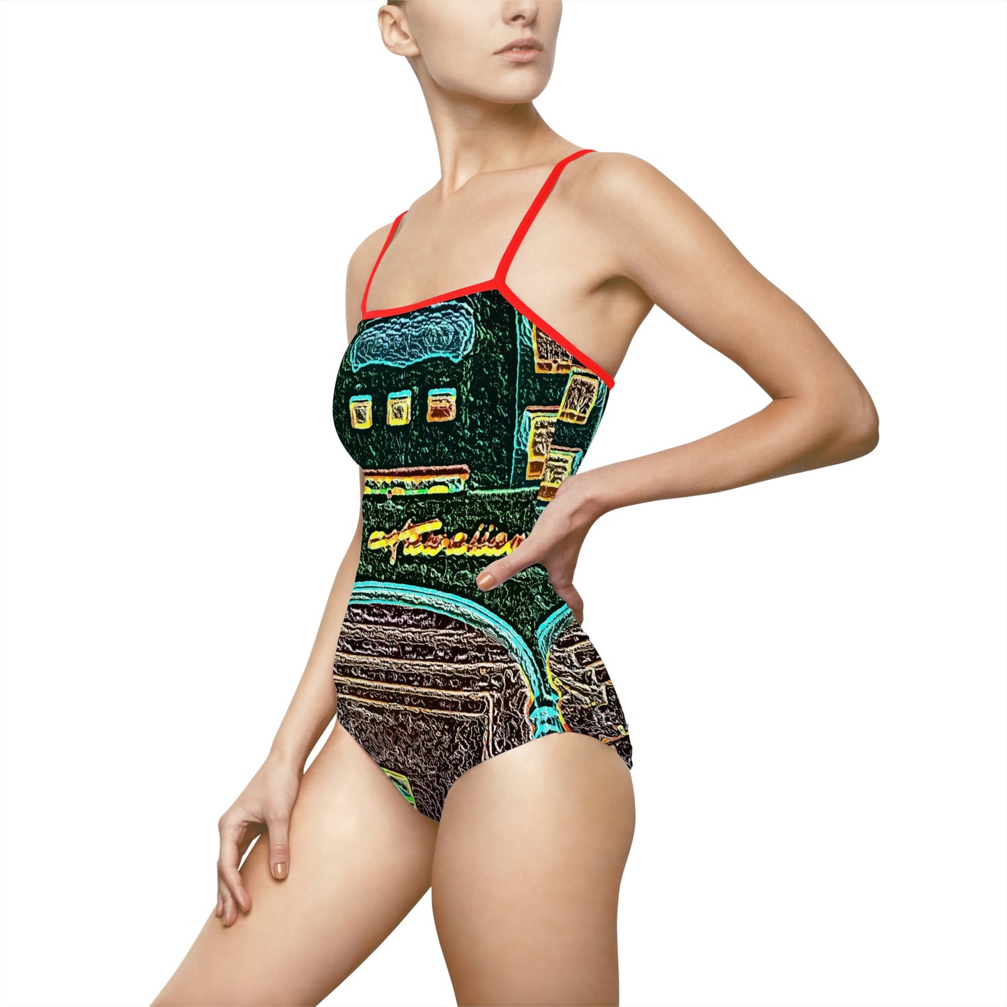 Women's One-piece Swimsuit ... "La Grande Entree" At: 'The Pink Palace' ... The Royal Hawai'ian ... Honolulu, HI ... '27Oct2014' ... Original Works ...