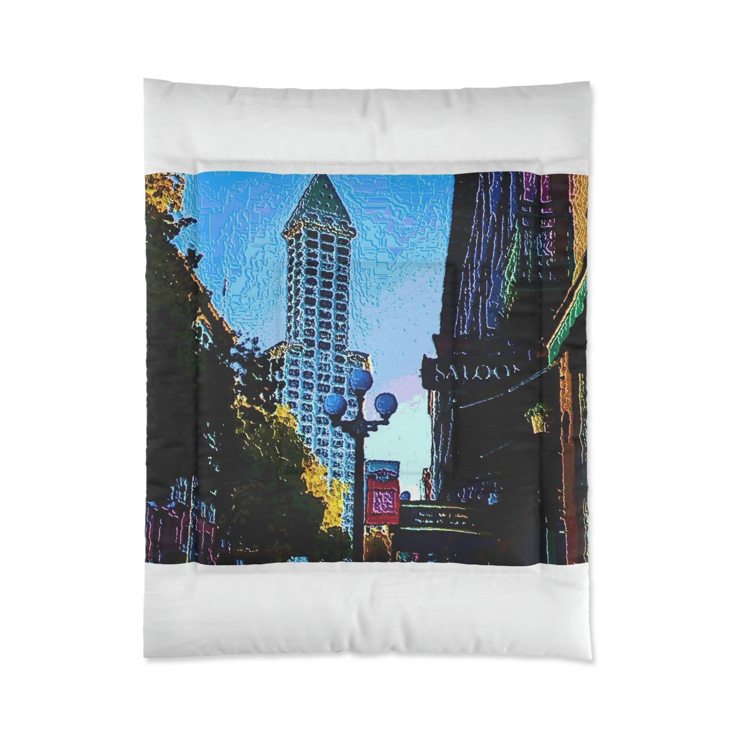 Comforter ...  Pioneer Square & Smith Tower ... 'That World Famous View' ... Colleague Supplied Photo ... Original Works ...