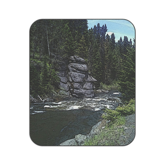 Picnic Blanket ..."I Am Innocent" ... Tricky-Dick Immortalized ... Nixon Rock: Along The River ... Central Idaho, Summer 2020 ... Original Works ...