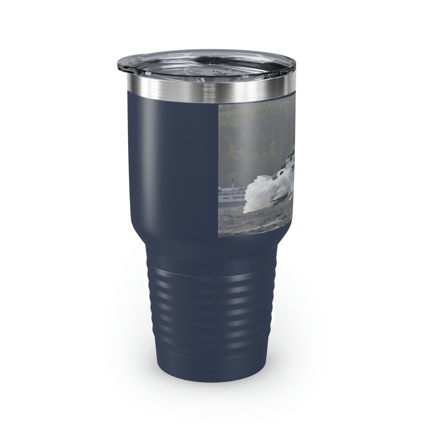 Ringneck Tumbler, 30oz ... WADOT Ferry Crossing ... "A Very Rough Day" ... Mulkiteo Route ... Family Archives ... Early 1990's' ... Original Works ...