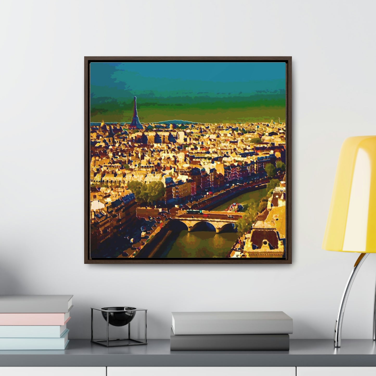 Gallery Canvas Wraps, Square Frame ... Au Paris ... "Along The River Seine" ... Barbara Joan Bonnel-Holt: 1972 ... Original Works ...