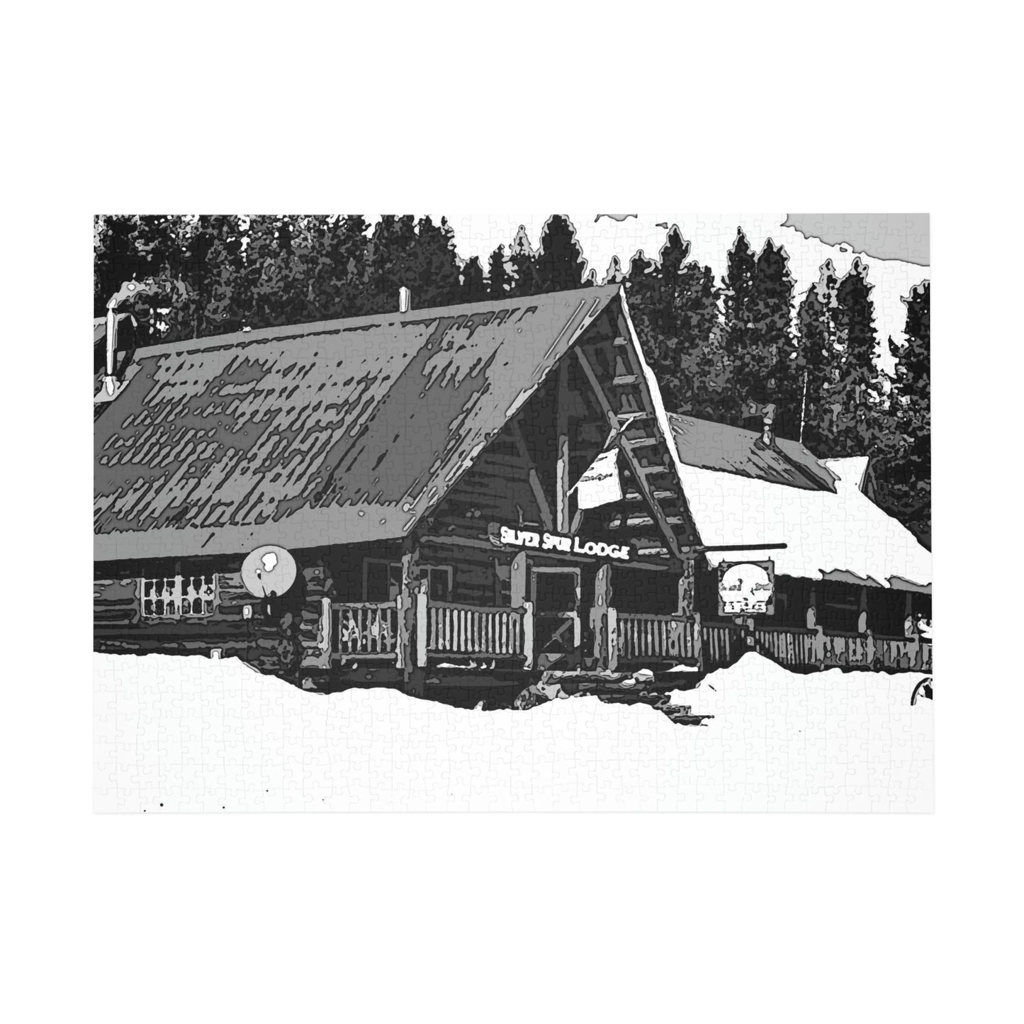 Puzzle (96, 252, 500, 1000-Piece) ... A Beautiful Lodge & Back-Country Outfitter In A Mountain Town ... 'Dixie, Idaho, November 2022' ... Original Works ...