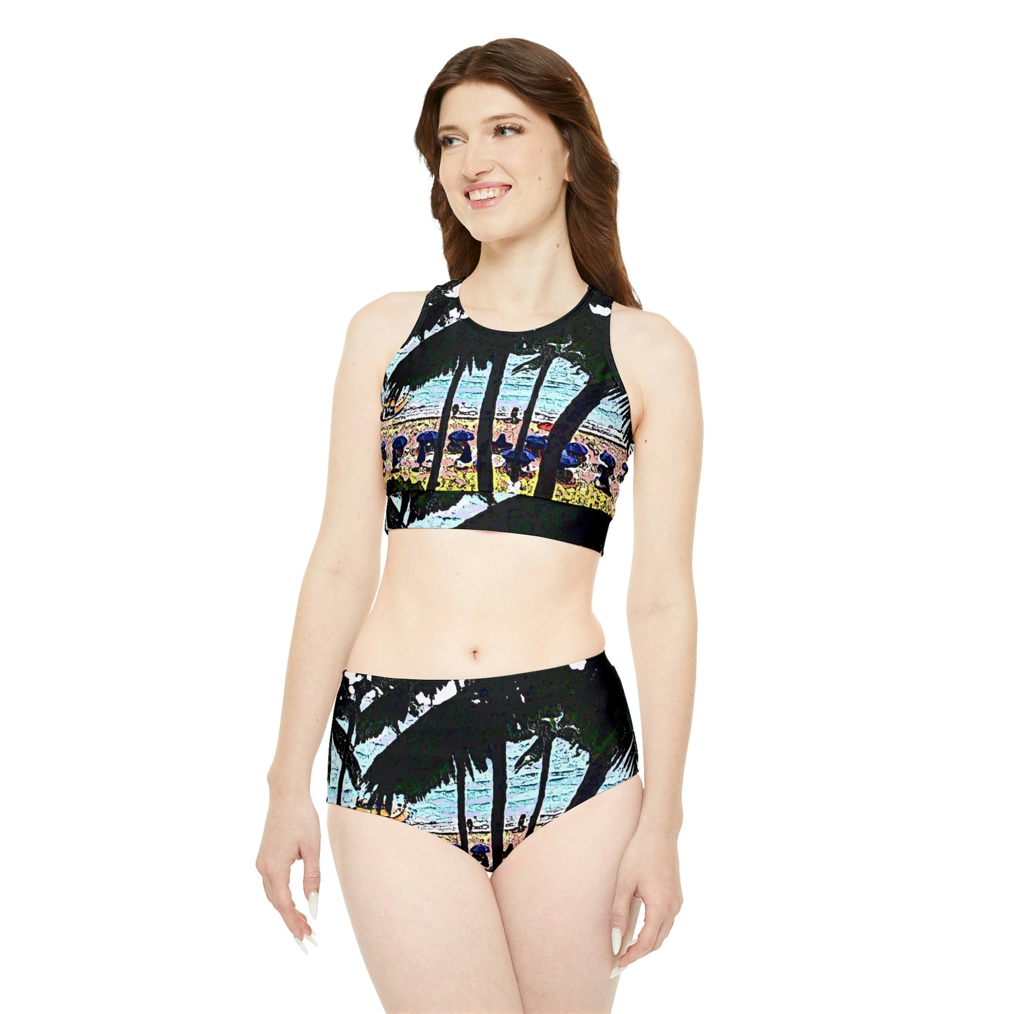 Sporty Bikini Set ...  "A Beautiful Beach Amongst The Palms" ... The Outrigger Waikiki, Honolulu, Oahu ... Original Works ...