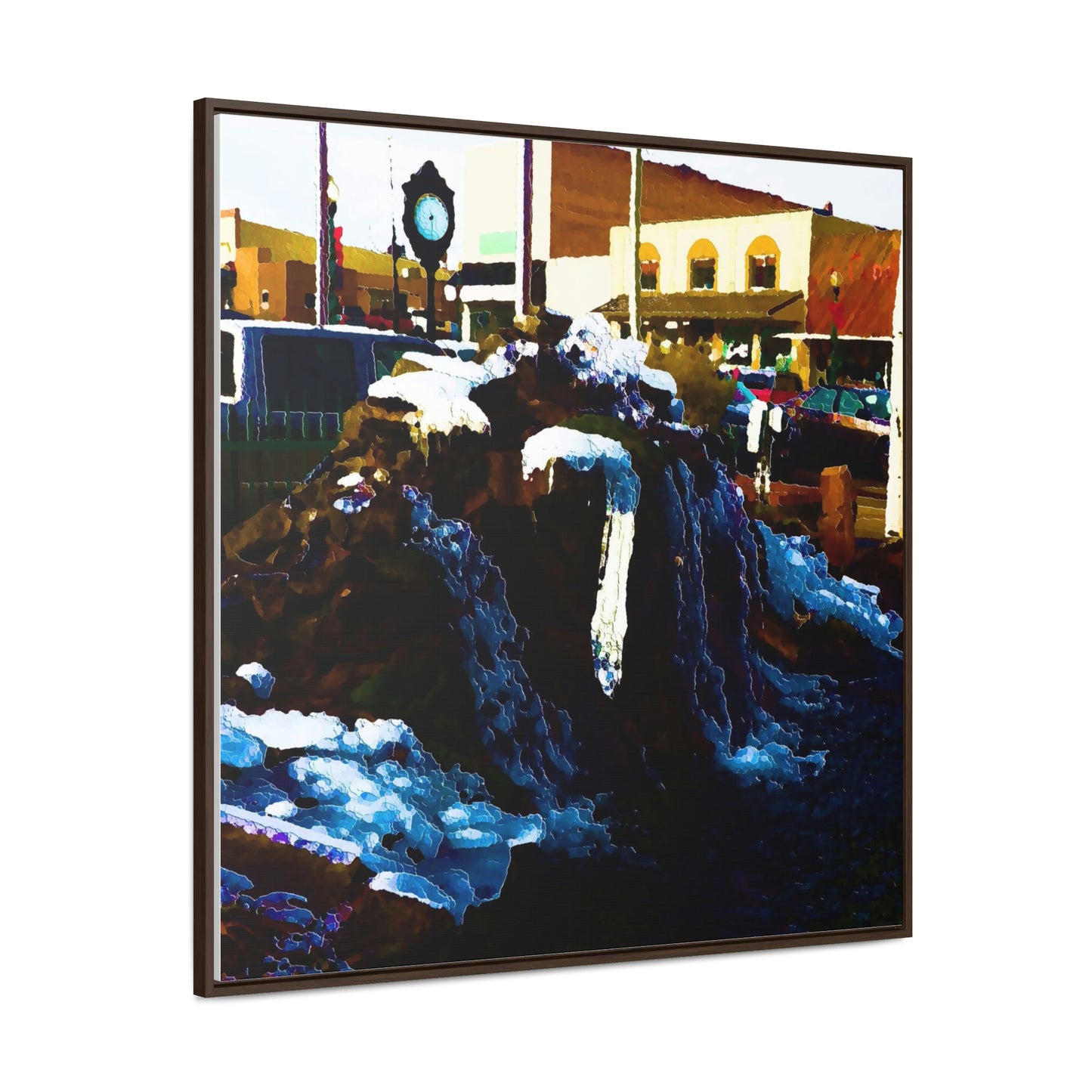Gallery Canvas Wraps, Square Frame ...  "Ice & Water Sculpted" ... Downtown Grangeville, Idaho ... Adjacent To Irwin Pharmacy ... 5Jan23 ... Original Works ...