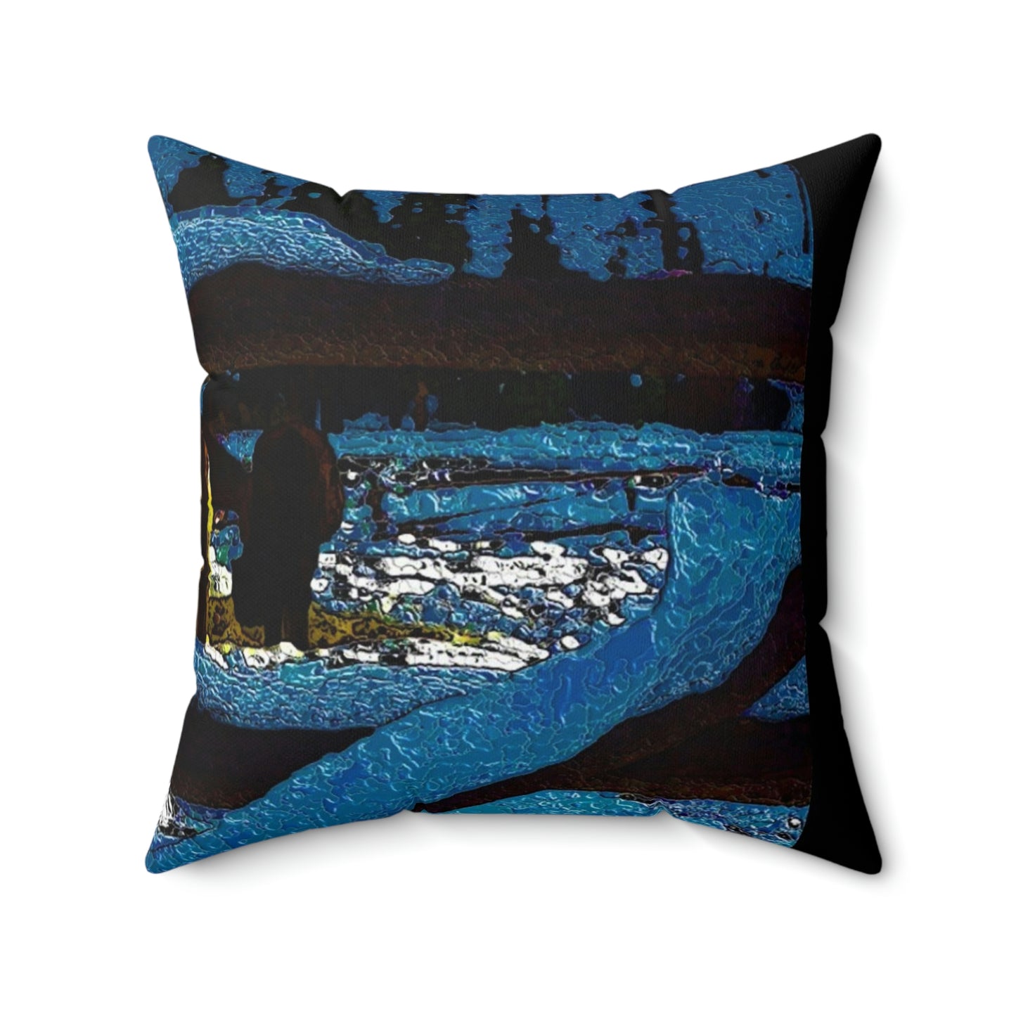 Spun Polyester Square Pillow ...  A Horse ... A Saddle ...  Foraging Through The Snow ...  An_Asses 'Cry' ... Central Idaho, November 2022 ...  Original Works ..