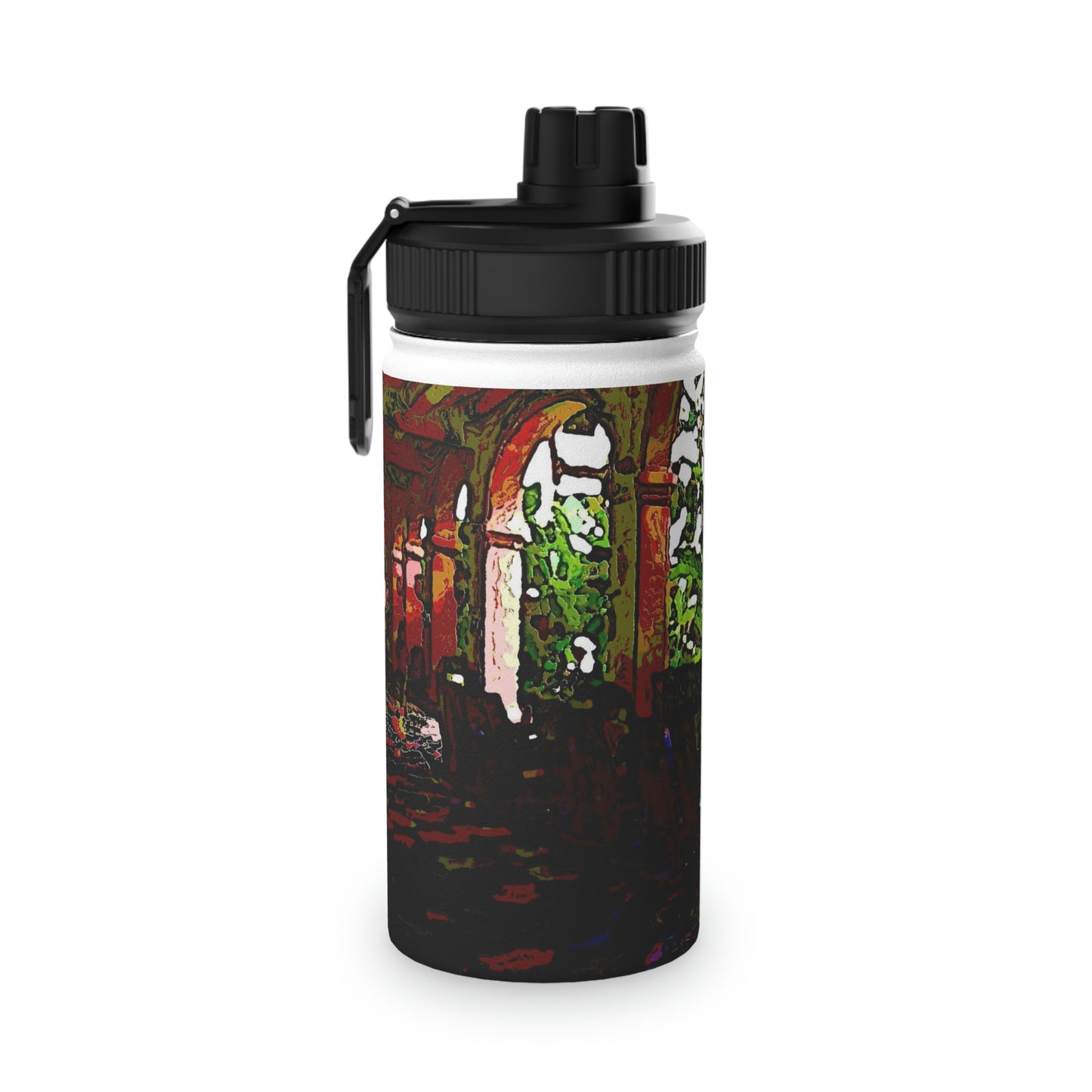 Stainless Steel Water Bottle, Sports Lid ... Lanai & Rocking Chairs At: 'The Pink Palace' ... The Royal Hawai'ian ... Honolulu, HI ... '27Oct2014' ... Original Works ...