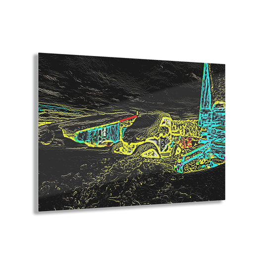 Acrylic Prints ... "Snow Vehicle In Snow Storm At-Rest" ... Circa 12Mar23 ... Central Idaho ... 18-Hours Rendering Time: Original Works ...