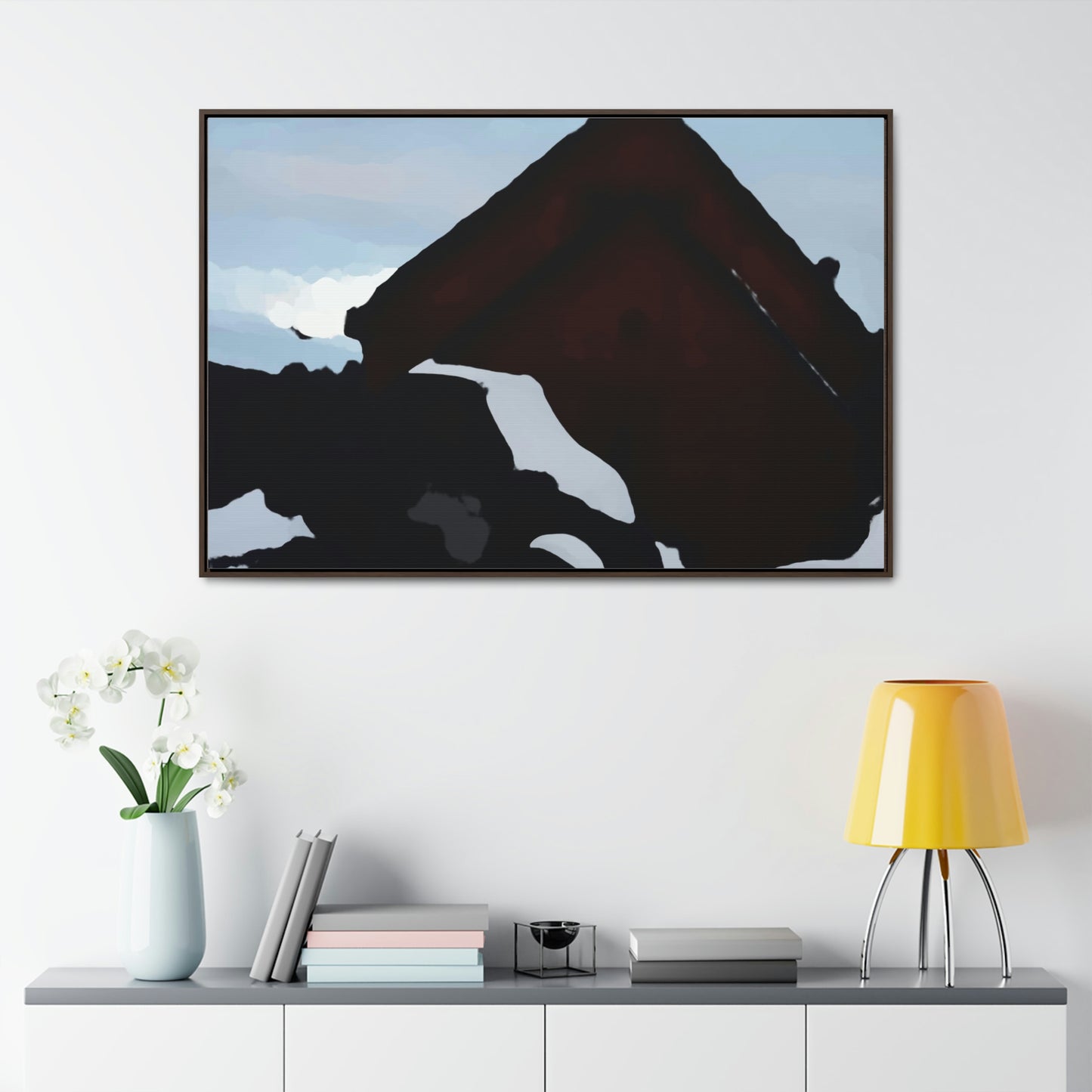 Gallery Canvas Wraps, Horizontal Frame ... After An Intense Snow Storm ... 'Digging Out' ... A Vehicle & Cabin "In The Mountains" ... March 2023 ... Original Works ...