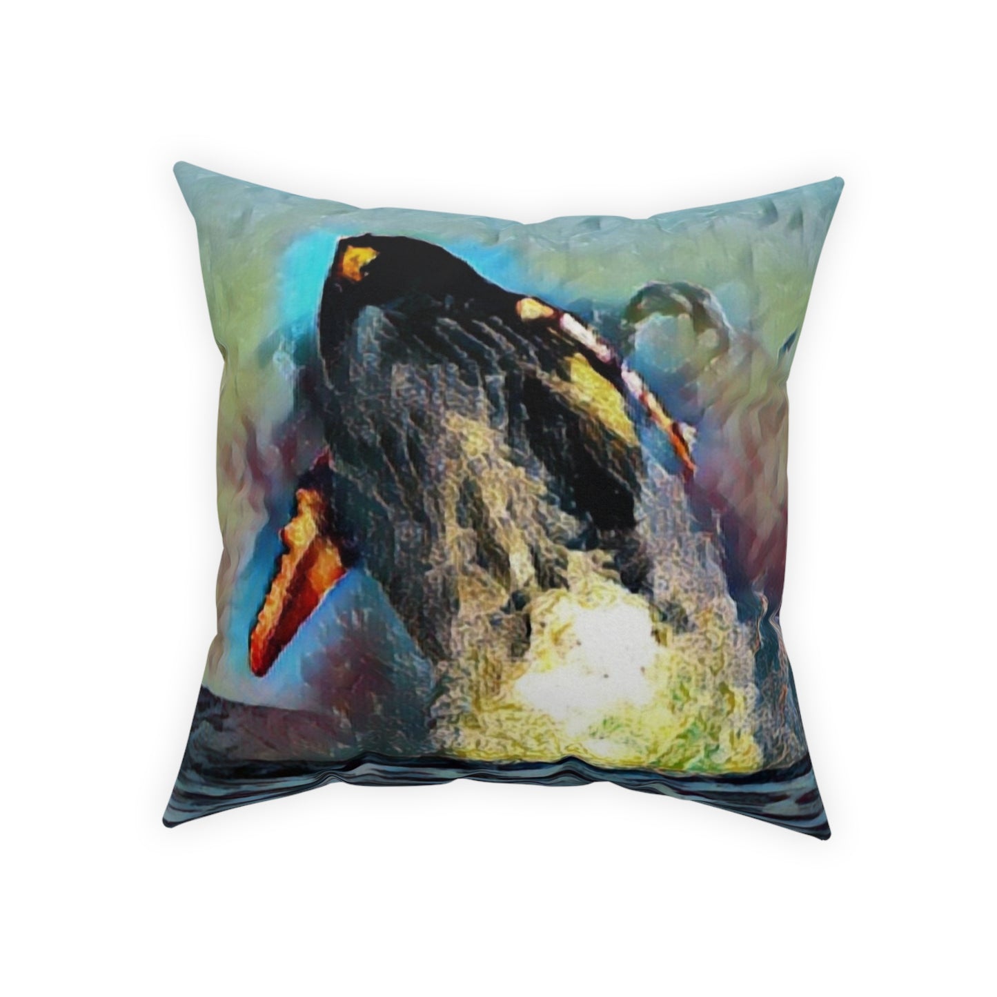 Broadcloth Pillow ... An Extraordinary Humpback Breach ... 'With Explosive Energy' ... Family Archives (KPH) ... Circa: 21st Century. Maui, HI ... Original Works ...
