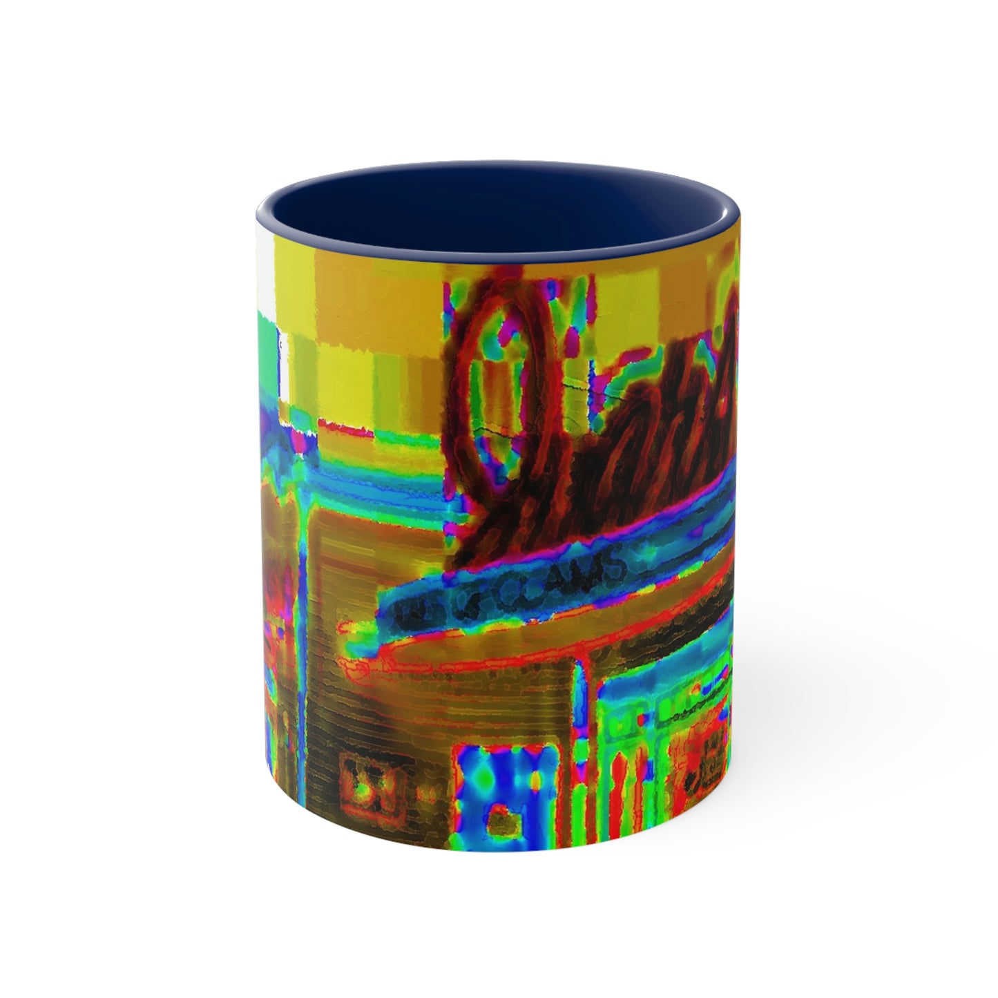 Accent Coffee Mug, 11oz ...  In-A-Hurry & Stressed? ... Remember: Keep "Clam" ... Clam_Happy ...  'Ivars: Seattle Waterfront' ... Personal Archives ... Original Works ...
