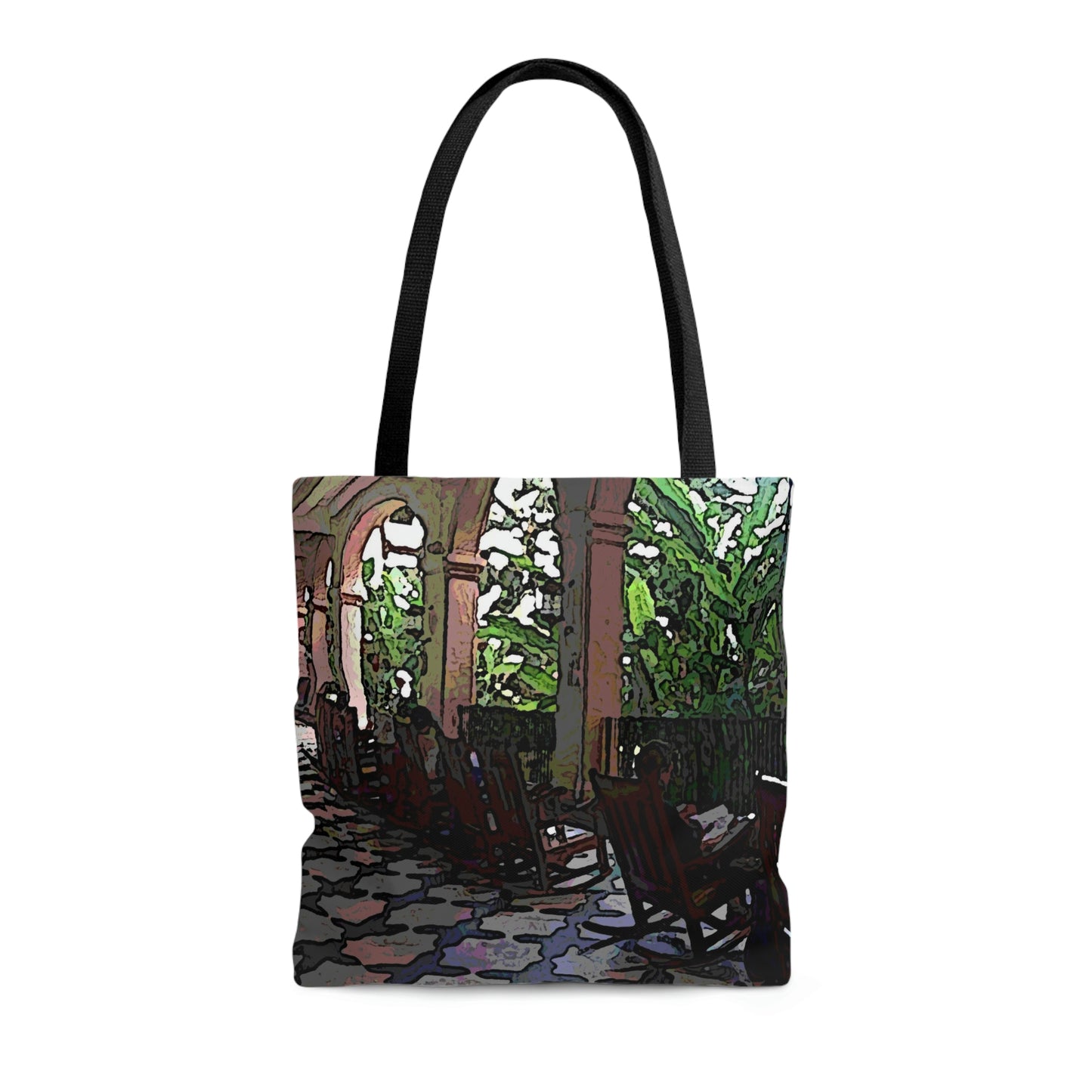 AOP Tote Bag ...  Lanai & Rocking Chairs At: 'The Pink Palace' ... The Royal Hawai'ian ... Honolulu, HI ... '27Oct2014' ... Original Works ...