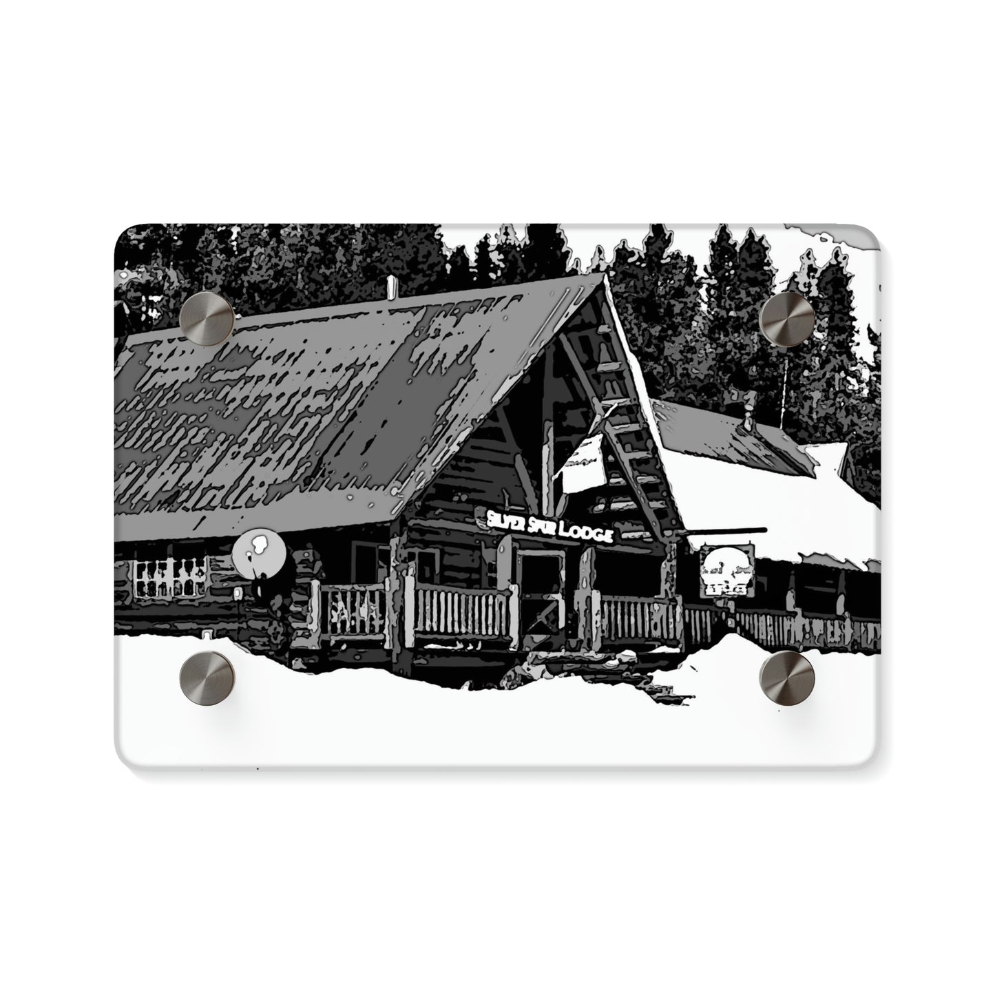 Acrylic Wall Art Panels ... A Beautiful Lodge & Back-Country Outfitter In A Mountain Town ... 'Dixie, Idaho, November 2022' ... Original Works ...