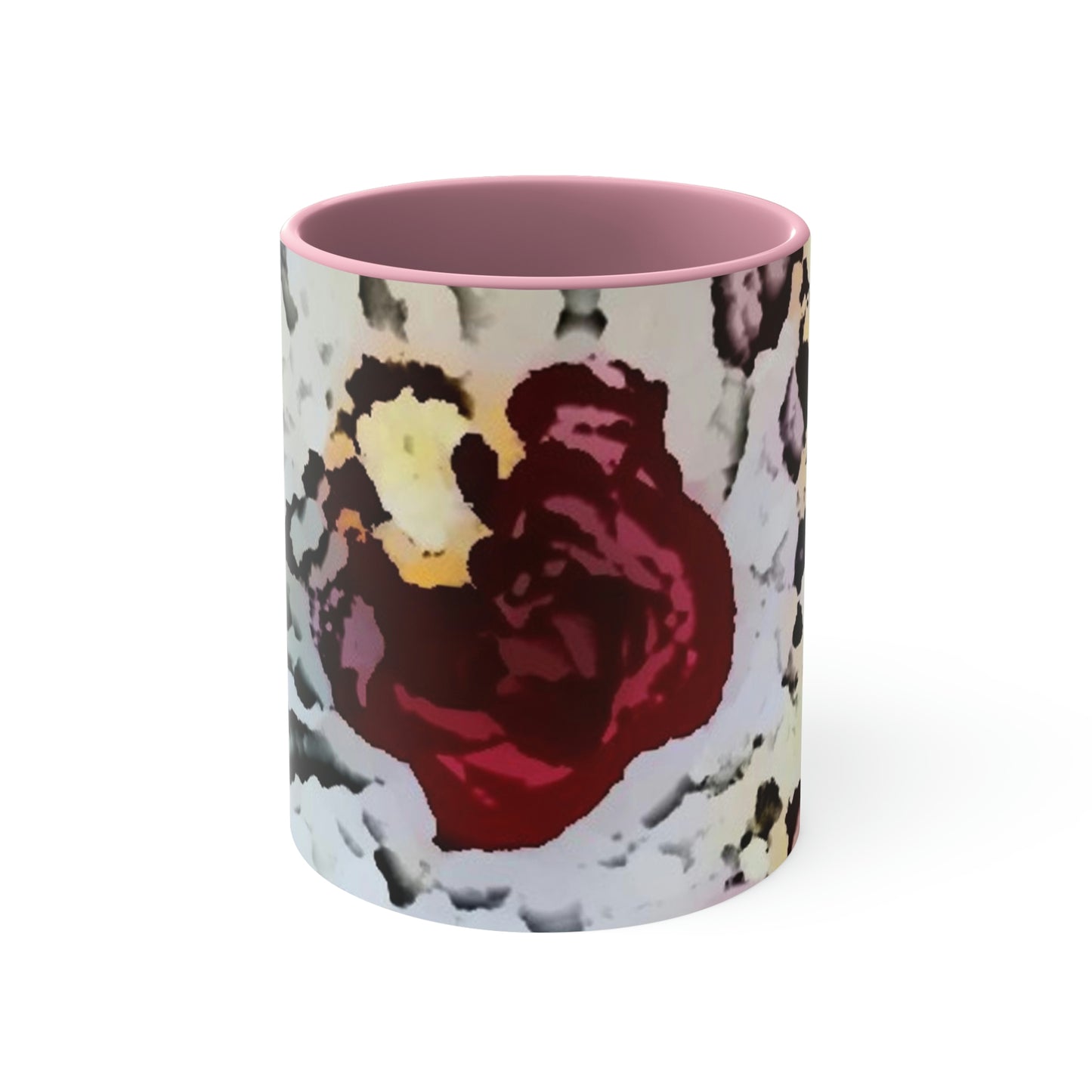 Accent Coffee Mug, 11oz ... "A Friendly Flower" ... Pointsettia 'Pointing' ... Original Works ... (Supplied Photograph) ...