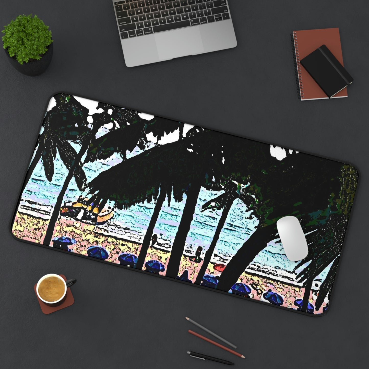 Desk Mat ... "A Beautiful Beach Amongst The Palms" ... The Outrigger Waikiki, Honolulu, Oahu ... Original Works ...