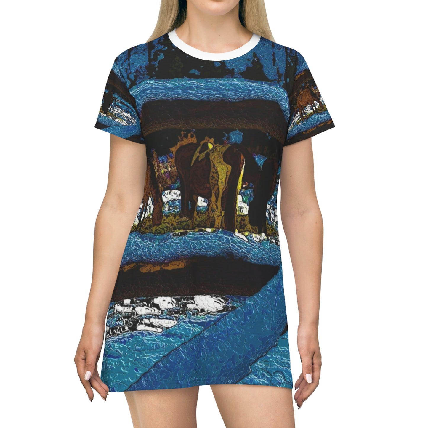 All Over Print T-Shirt Dress ...  A Horse ... A Saddle ...  Foraging Through The Snow ...  An_Asses 'Cry' ... Central Idaho, November 2022 ...  Original Works ..