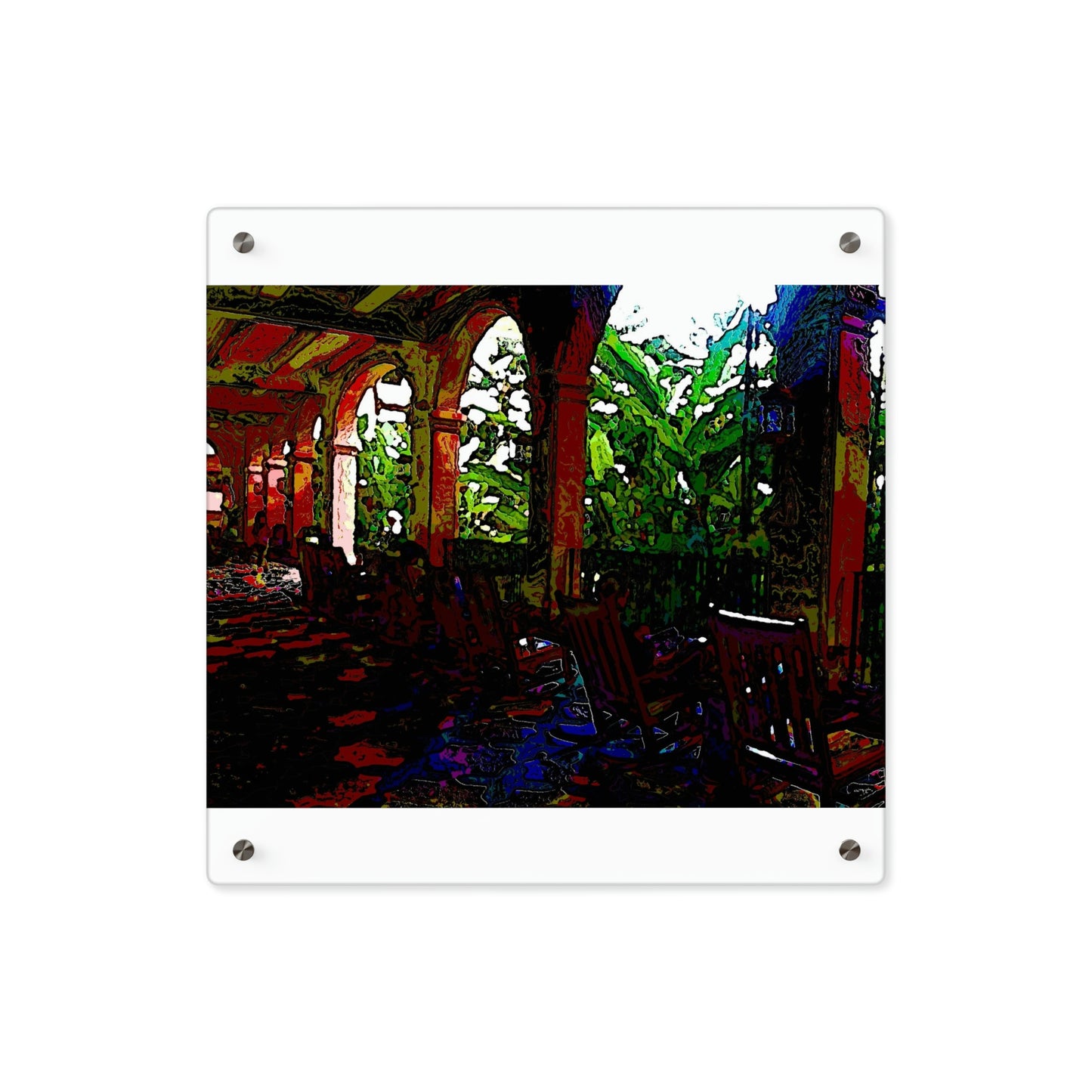 Acrylic Wall Art Panels ... Lanai & Rocking Chairs At: 'The Pink Palace' ... The Royal Hawai'ian ... Honolulu, HI ... '27Oct2014' ... Original Works ...