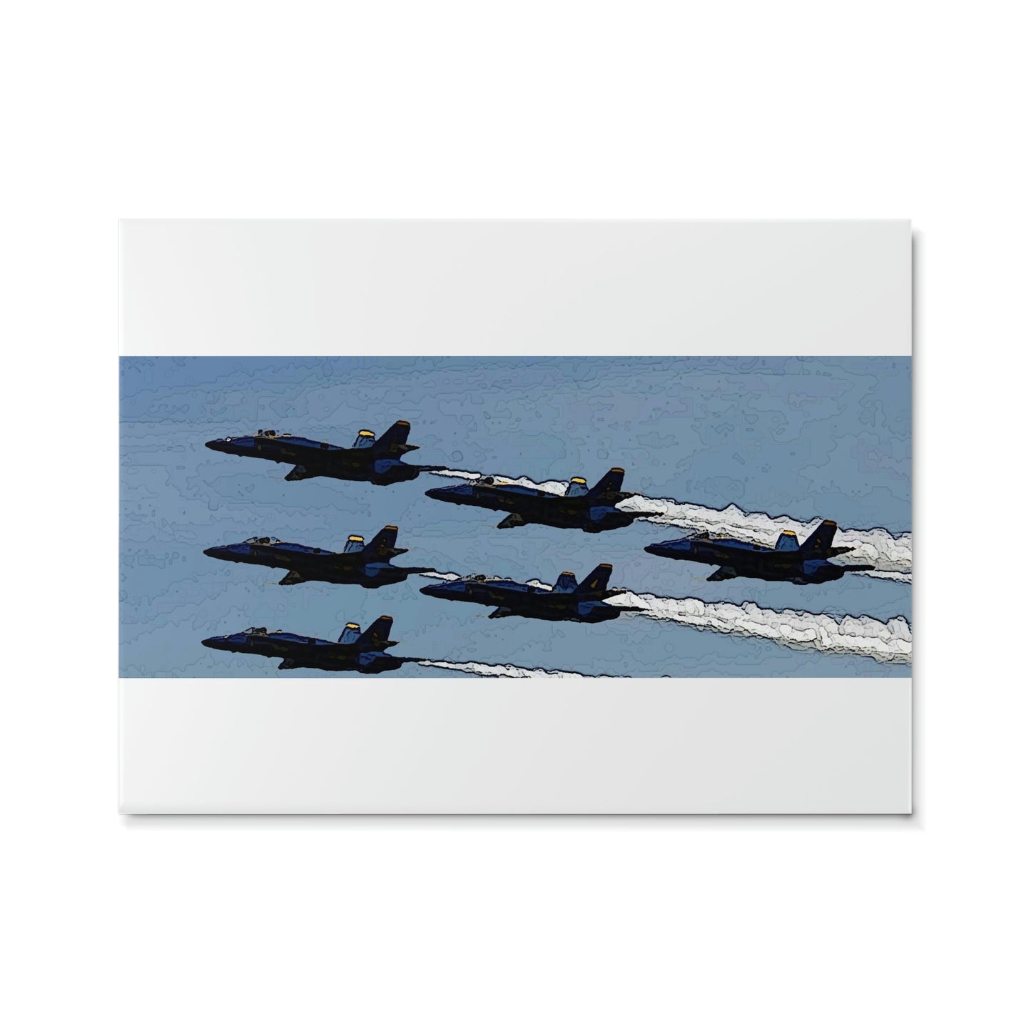 Ceramic Photo Tile ... Seattle Seafair ..."Blue Angels Run Over Lake Washington" ... Circa Mid 1980's ... Dr FJ Holt ... Original Works ...