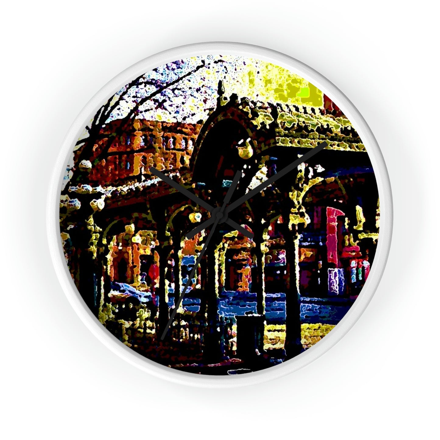 Wall clock ... A Very Fine Place To Meet ... To Catch The Bus ... 'To Find A Friend' .. Just-To-Hangout ... Dr FJHolt Base Photo ... Original Works ...