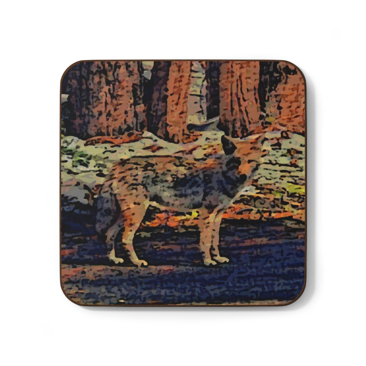 Hardboard Back Coaster ... Coyote ... "Yosemite Valley: Circa May23 ... KPH Base Photo" ... Original Works ...