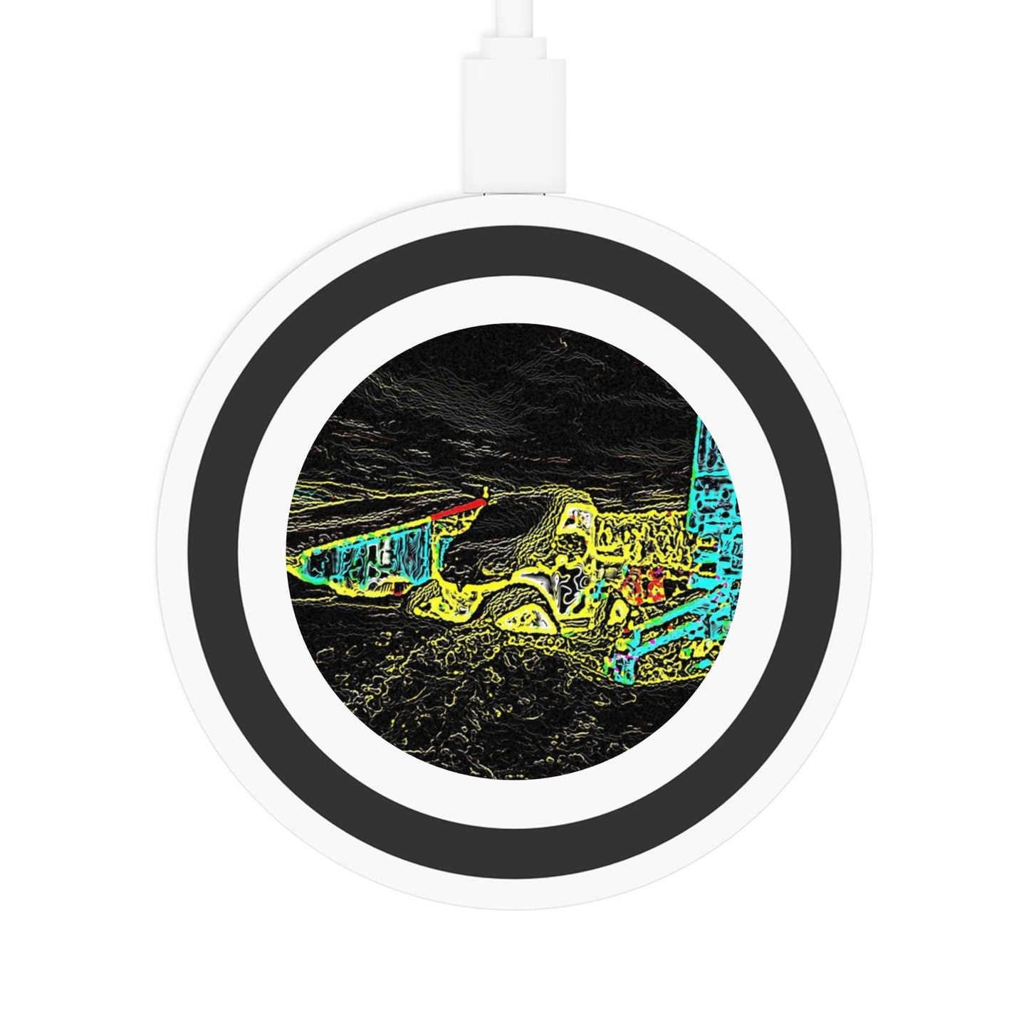Quake Wireless Charging Pad ... "Snow Vehicle In Snow Storm At-Rest" ... Circa 12Mar23 ... Central Idaho ... 18-Hours Rendering Time: Original Works ...