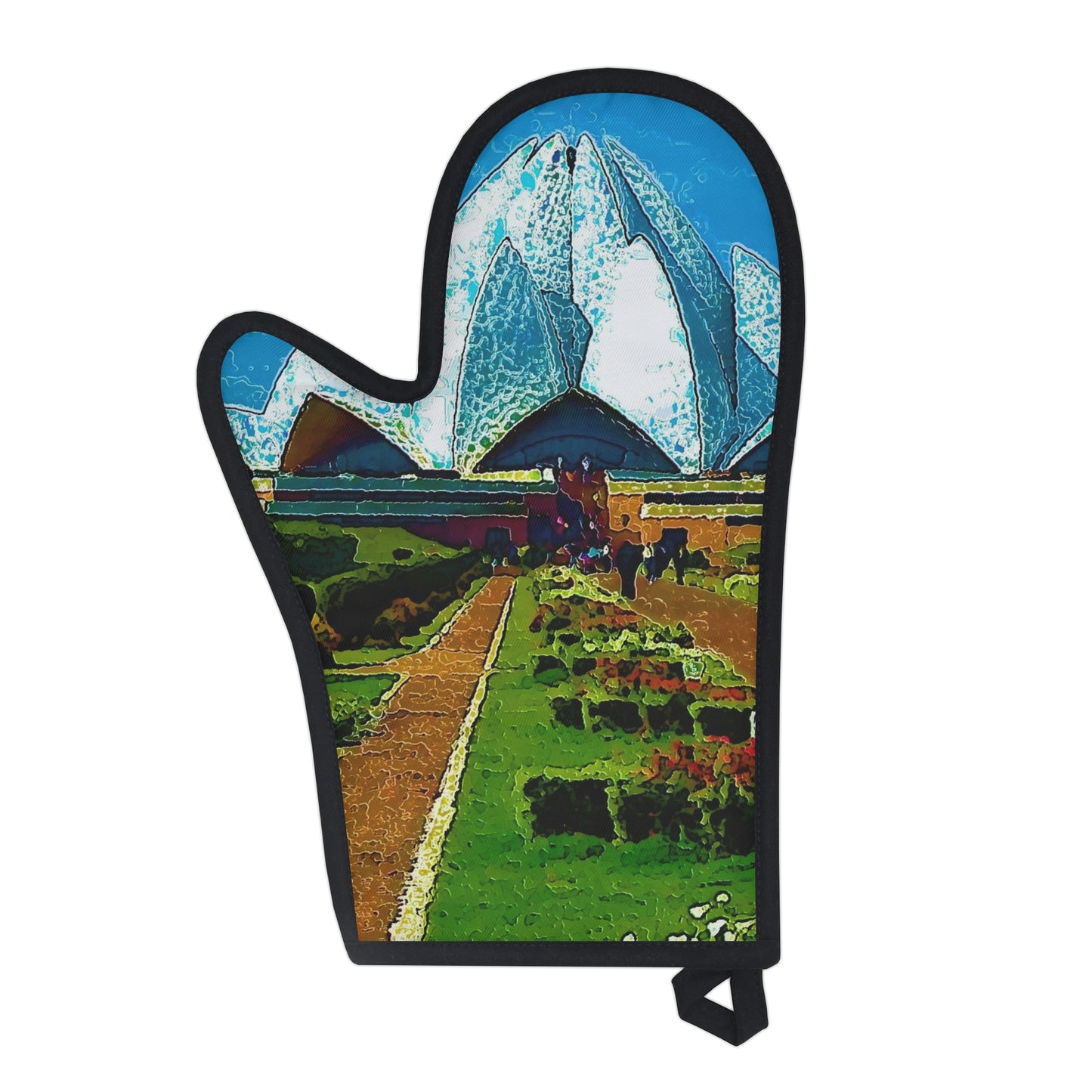 Oven Glove ... 'Bahai'i House-Of-Worship' ... "Lotus Temple: Delhi, India, 2008" ... Original Works ...
