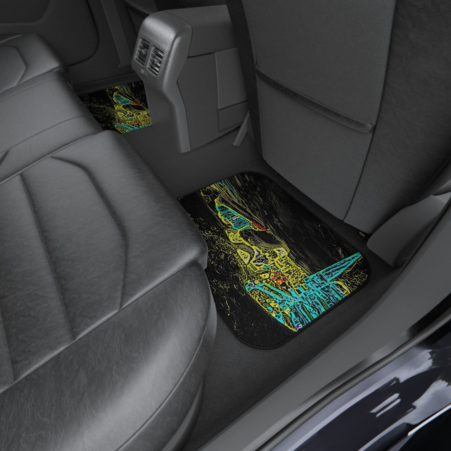 Car Mats (Set of 4) ... "Snow Vehicle In Snow Storm At-Rest" ... Circa 12Mar23 ... Central Idaho ... 18-Hours Rendering Time: Original Works ...
