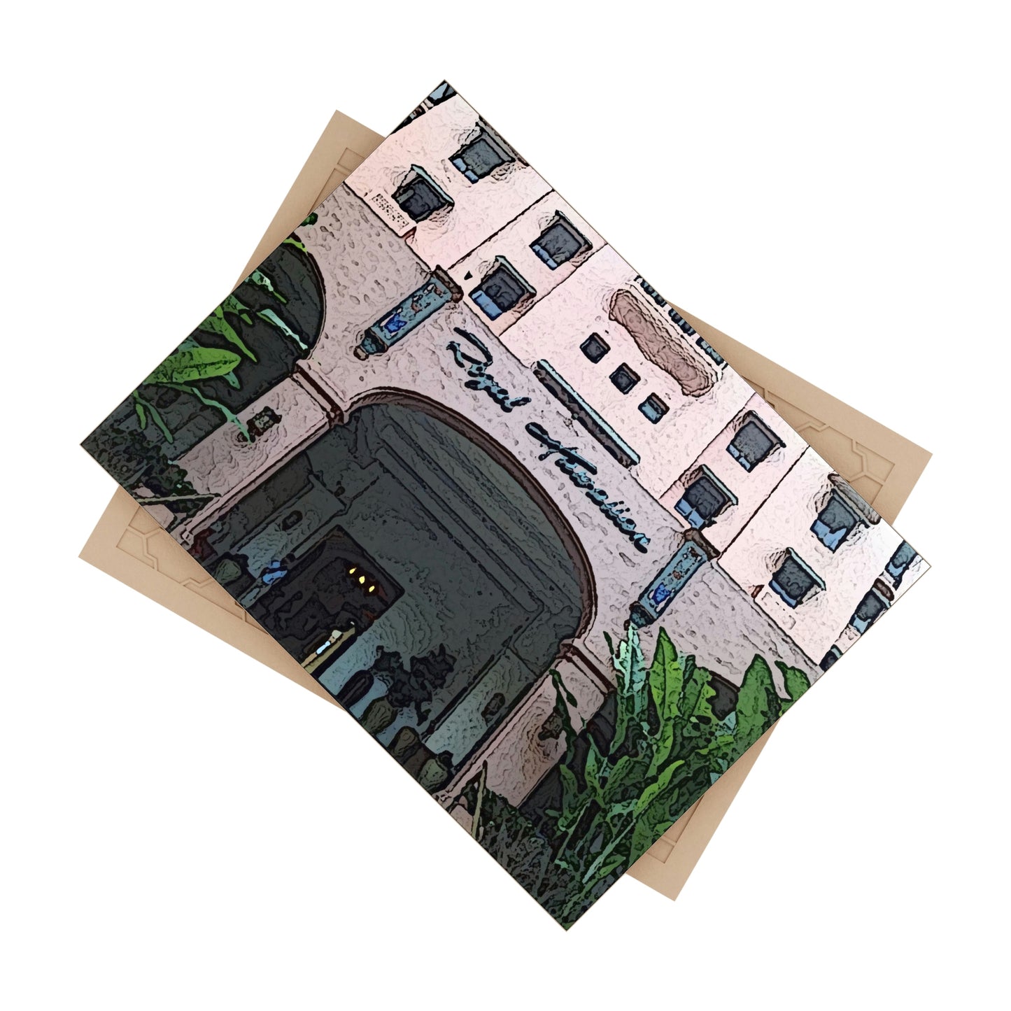 Ceramic Photo Tile ...  "La Grande Entree" At: 'The Pink Palace' ... The Royal Hawai'ian ... Honolulu, HI ... '27Oct2014' ... Original Works ...