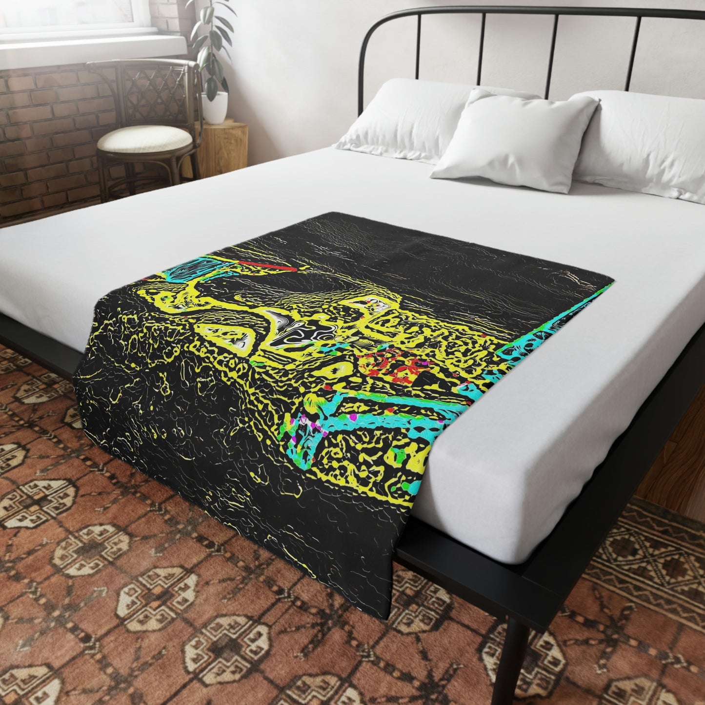 Plush Fleece Blanket ...  "Snow Vehicle In Snow Storm At-Rest" ... Circa 12Mar23 ... Central Idaho ... 18-Hours Rendering Time: Original Works ...