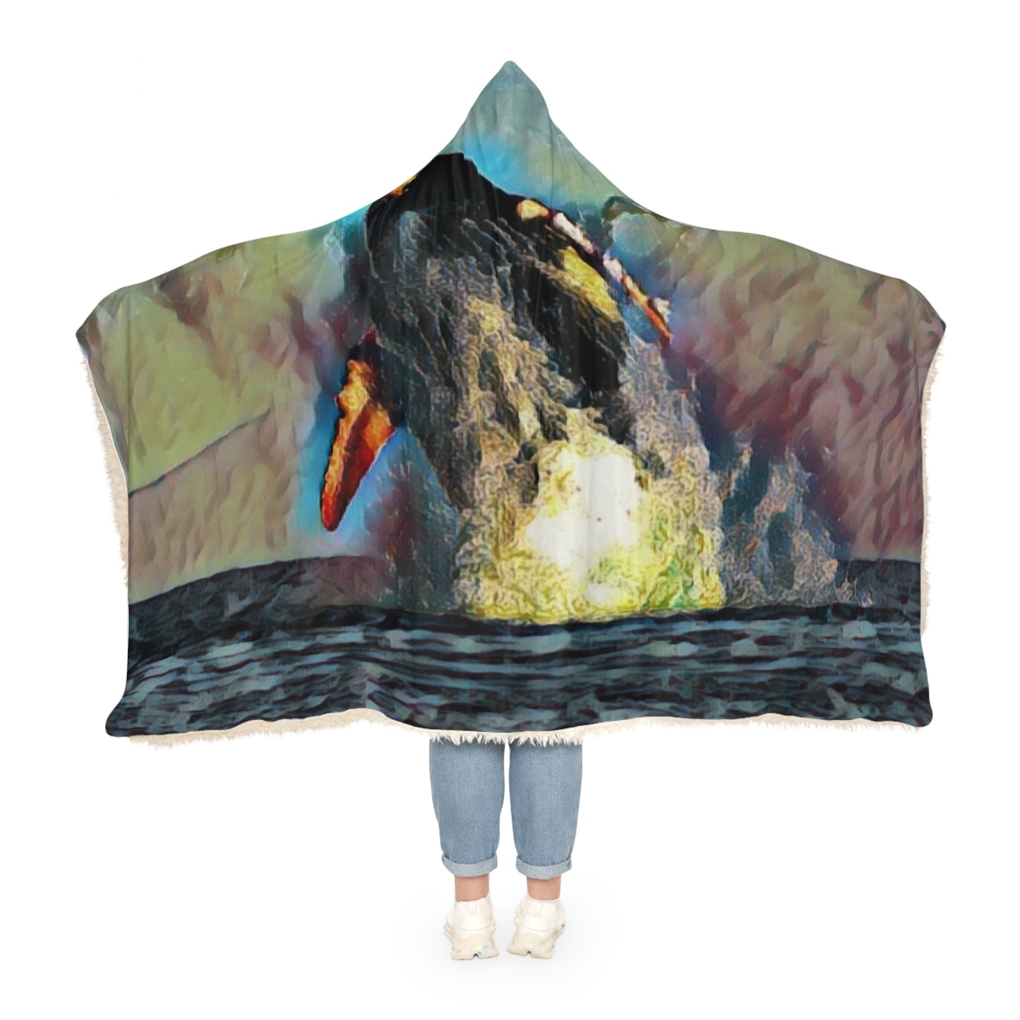 Snuggle Blanket ... An Extraordinary Humpback Breach ... 'With Explosive Energy' ... Family Archives (KPH) ... Circa: 21st Century. Maui, HI ... Original Works ...
