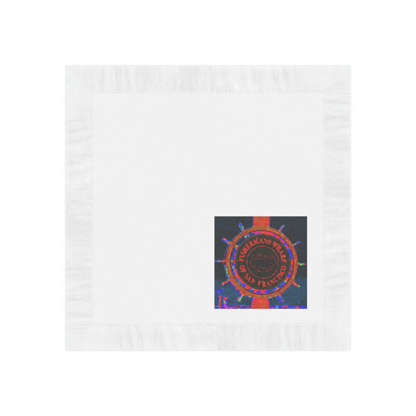 White Coined Napkins ... "No.9 Fishermen's Grotto - Fishermen's Wharf, SF, California" ... Family Archives: 1970's ... Original Works ...