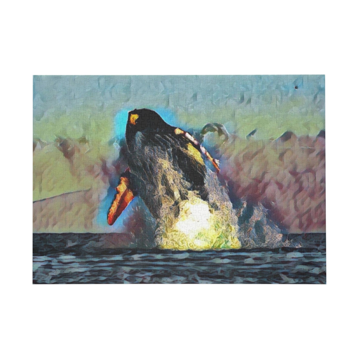 Puzzle (96, 252, 500, 1000-Piece) ... An Extraordinary Humpback Breach ... 'With Explosive Energy' ... Family Archives (KPH) ... Circa: 21st Century. Maui, HI ... Original Works ...