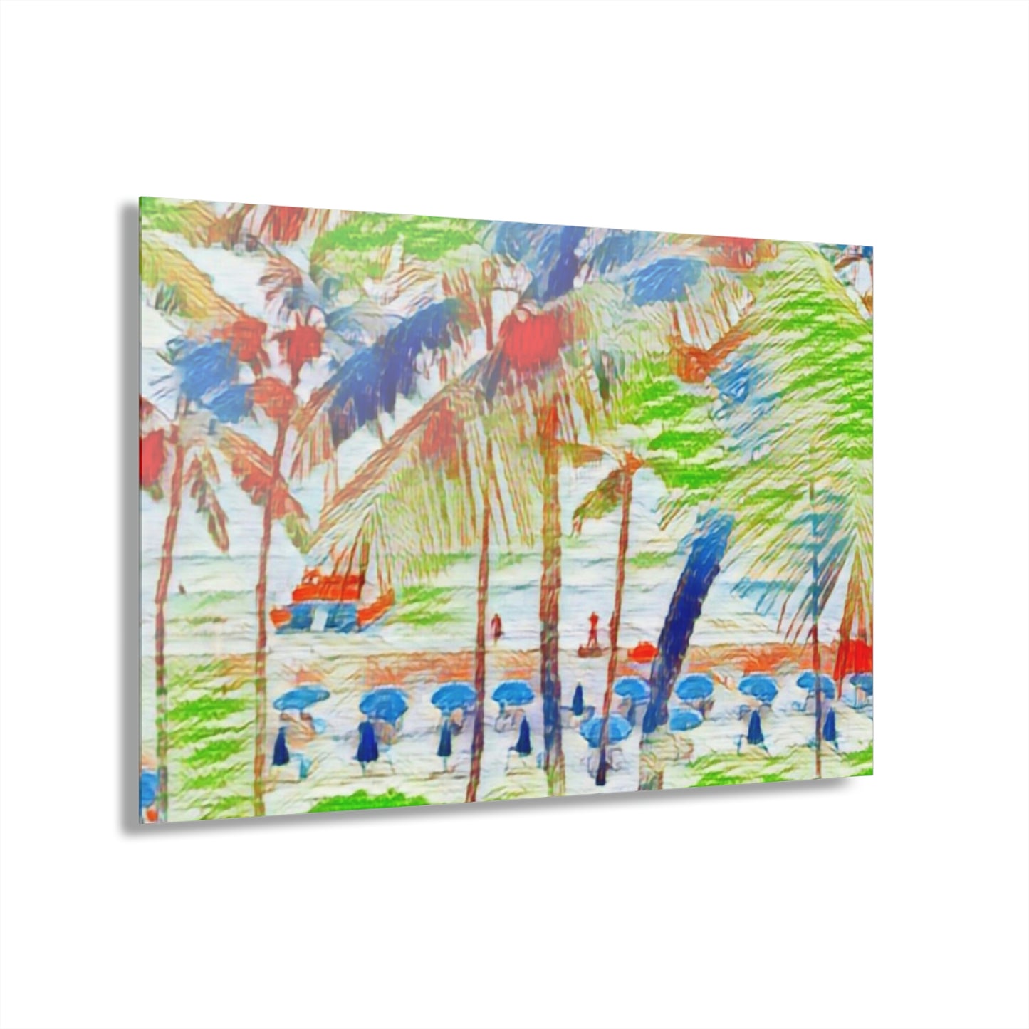 Acrylic Prints (French Cleat Hanging) ... "The Royal Hawai'ian: Waikiki Beach_Beach" ... Honolulu, HI ... Ocotber 2014 (Halloween) ... Original Works ...