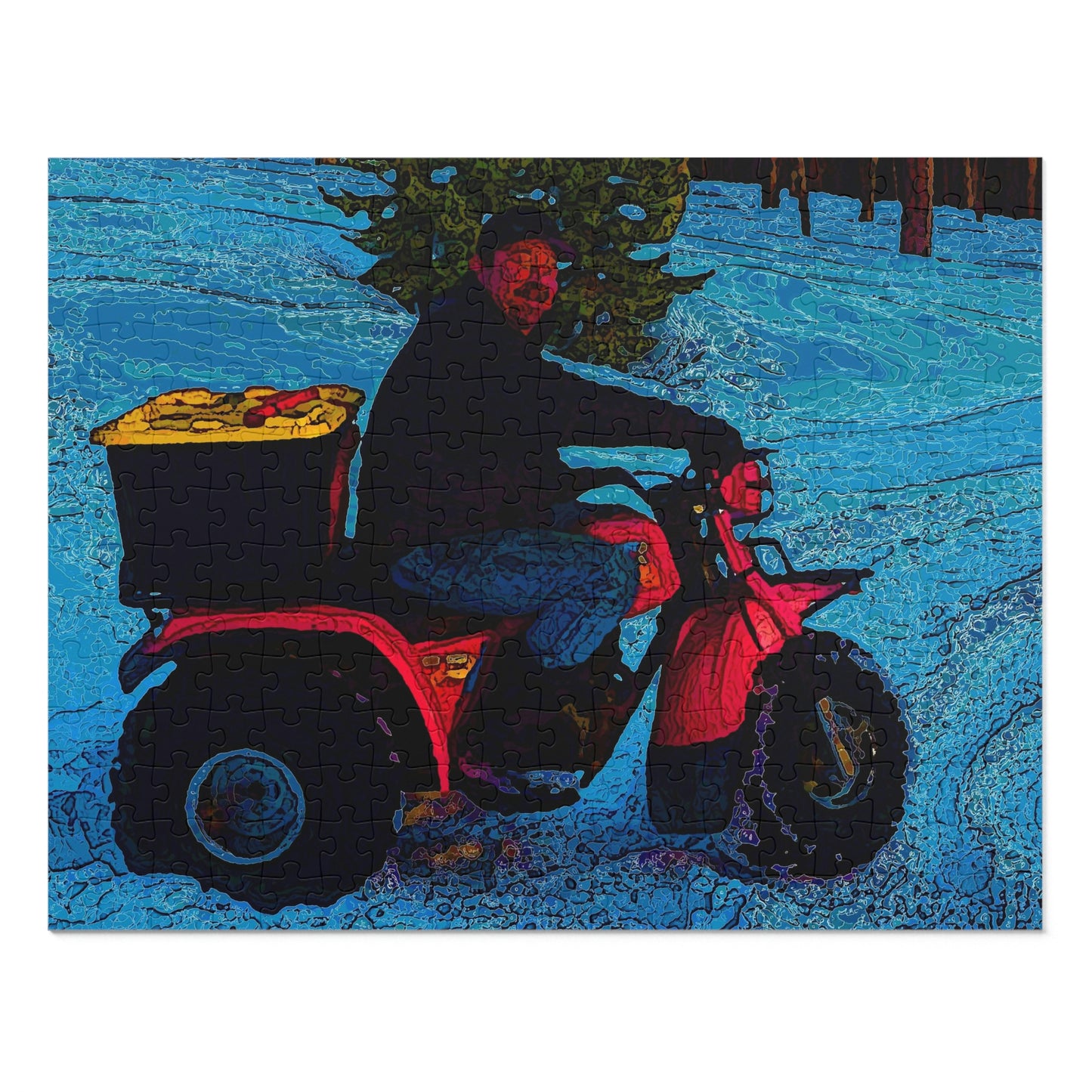 Jigsaw Puzzle (30, 110, 252, 500,1000-Piece) ... There's 2-Wheelin ... There's 4-Wheelin ... 'And-Of-Course' ... "There's 3-Wheelin-In-The-Snow" ...  Original Works ...